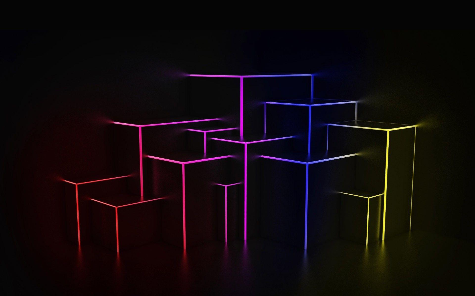 1920x1200 Wallpaper Original space, light, lines, shapes, neon Background Download Picture, Image WallpapeprsCraft. Black wallpaper, Theme design, Wallpaper