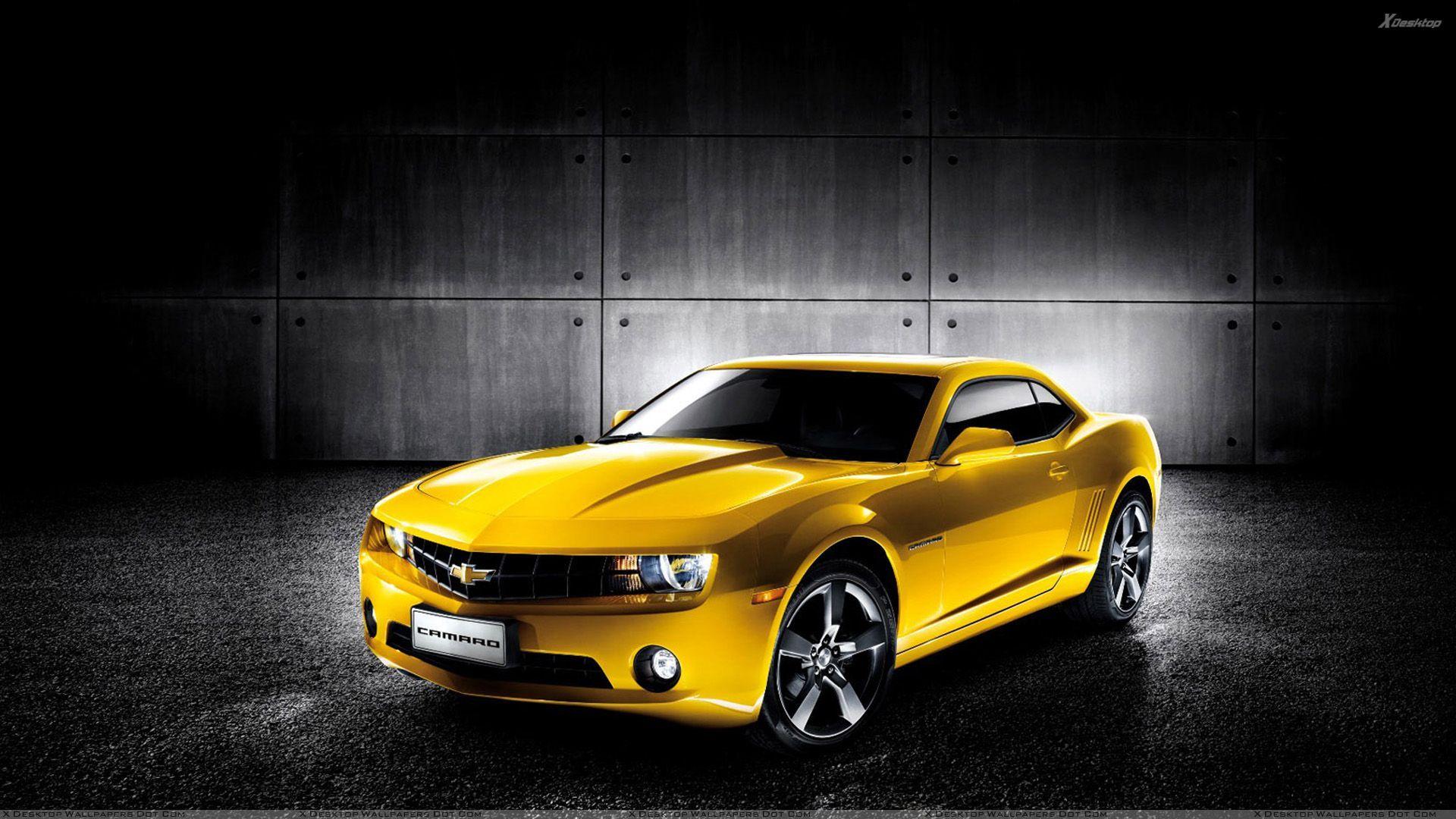 1920x1080 Chevrolet Camaro Yellow in Side Pose Wallpaper
