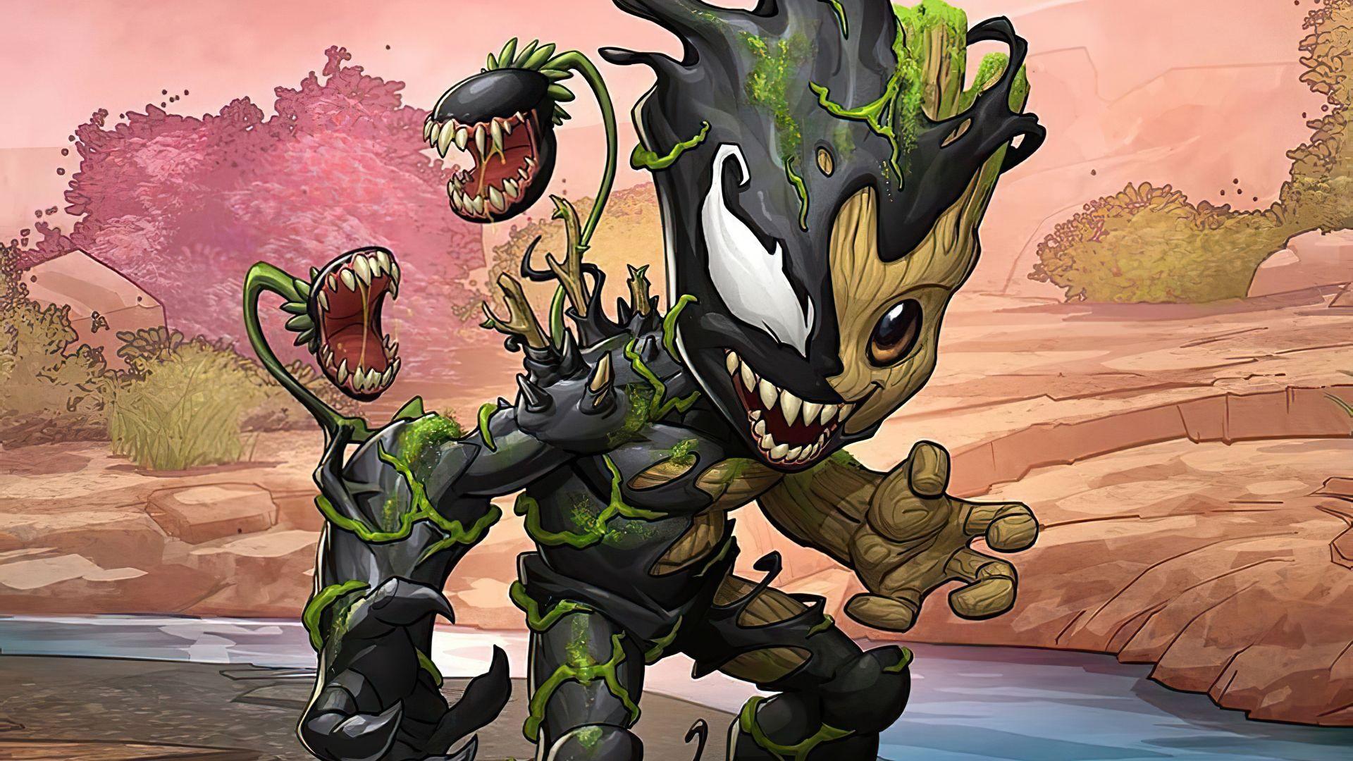 1920x1080 Baby Groot and Venom iPhone XS, iPhone iPhone X Wallpaper, HD Superheroes 4K Wallpaper, Image, Photo and Background