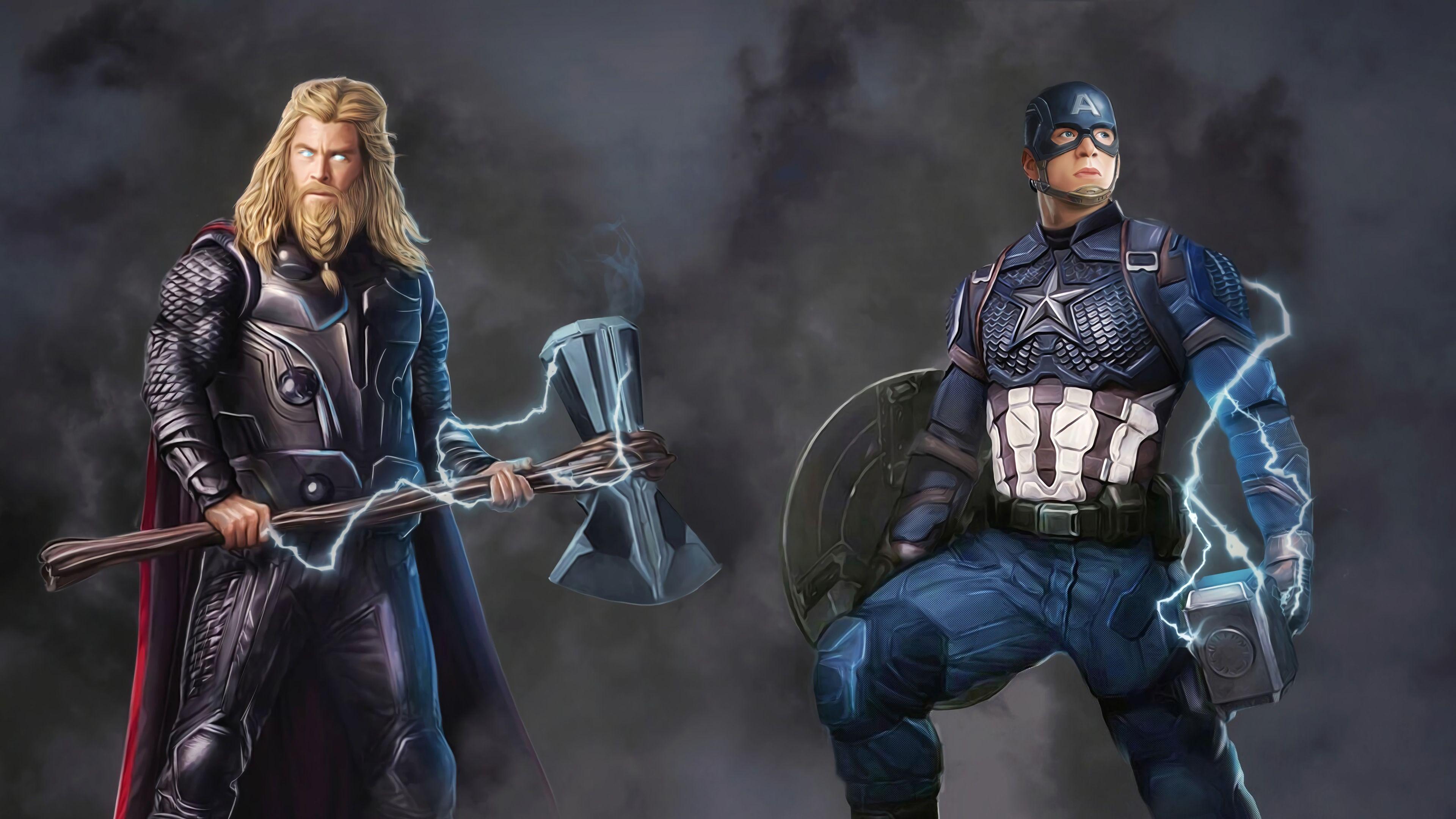 3840x2160 Captain And Thor, HD Superheroes, 4k Wallpaper, Image, Background, Photo and Picture
