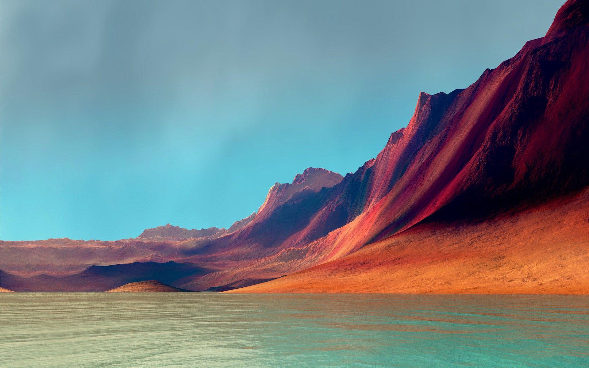 1920x1200 LG G Flex Stock Mountain Lake Wallpaper