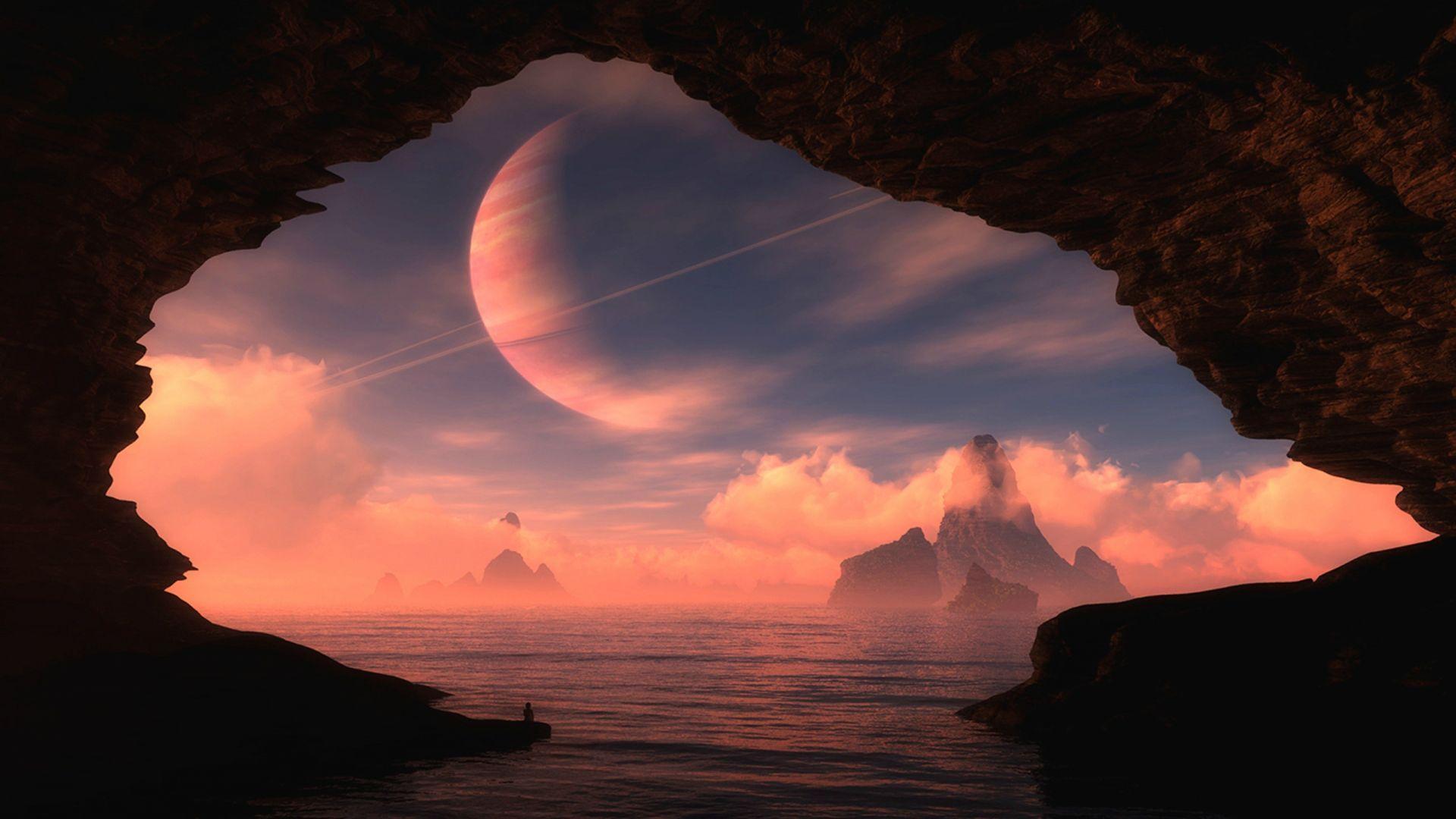 1920x1080 Artist Rendition of Saturn's moon Titan [1920 x 1080]. Alien worlds, Weird picture, Planets wallpaper