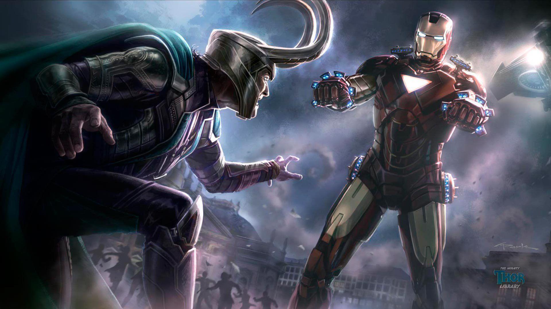 1920x1080 Iron Man comics concept art The Avengers Loki armored suit Loki Laufeyson wallpaperx1080