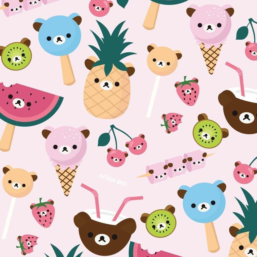 900x900 Papier Peint Motif Rilakkuma Par Natacha Birds. Rilakkuma wallpaper, iPad wallpaper, Wallpaper iphone cute
