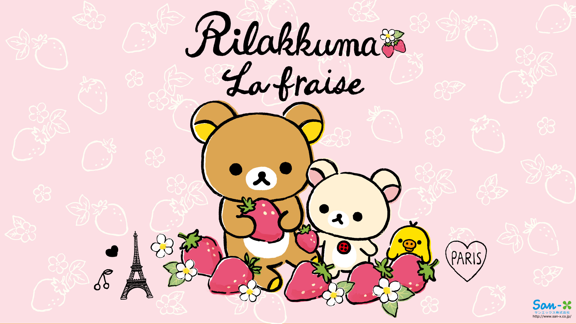 1920x1080 Rilakkuma La Fraise HD Wallpaper