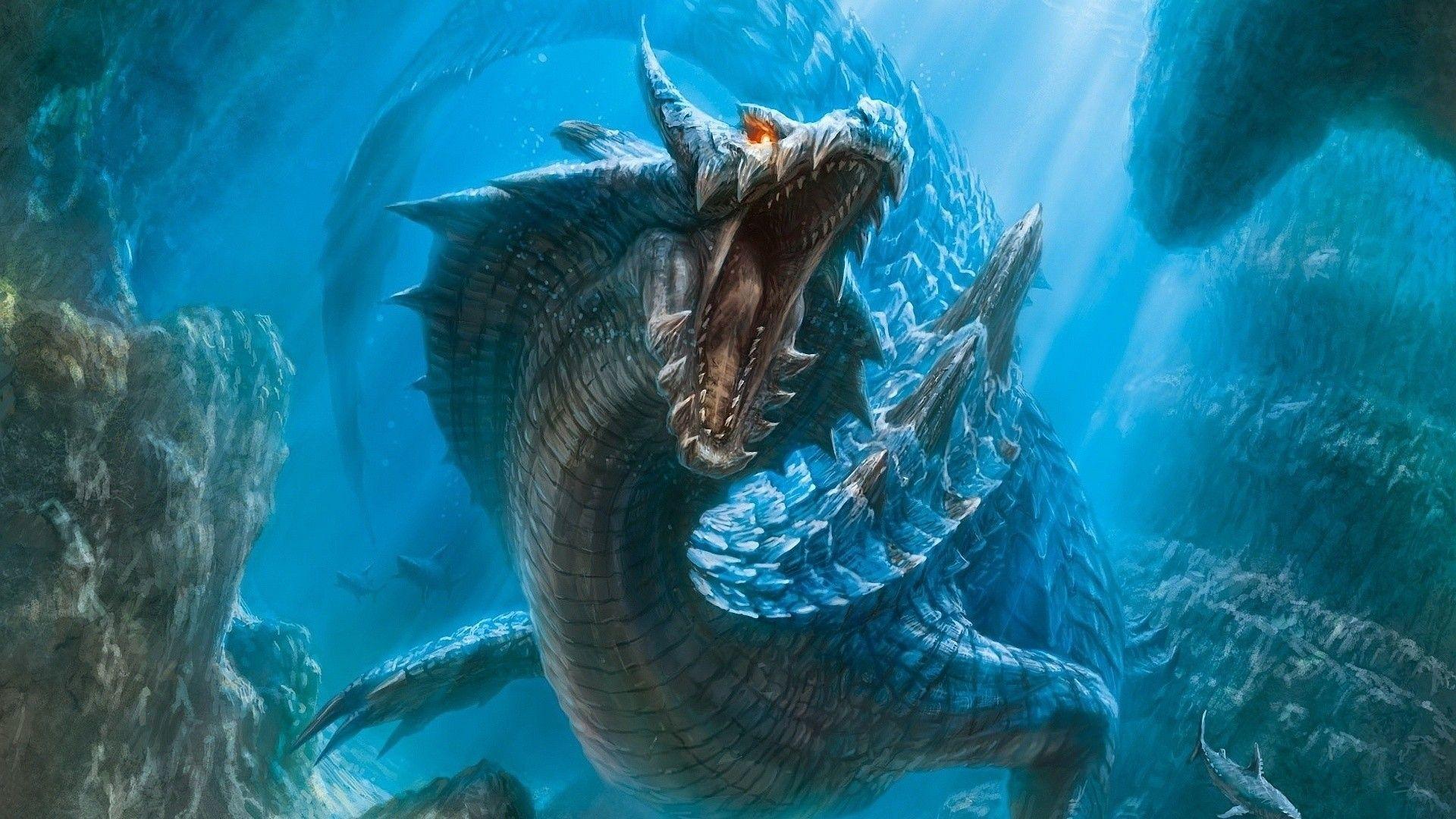 1920x1080 Water Dragon Wallpaper