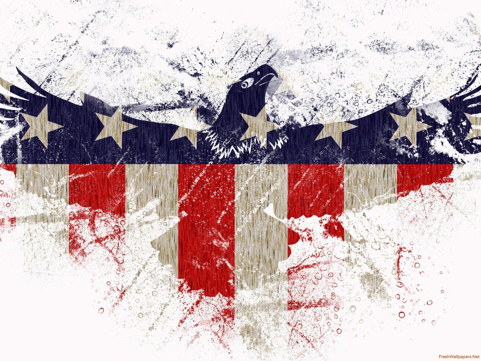 1600x1200 Bald Eagle 4th Of July USA Flag wallpaper