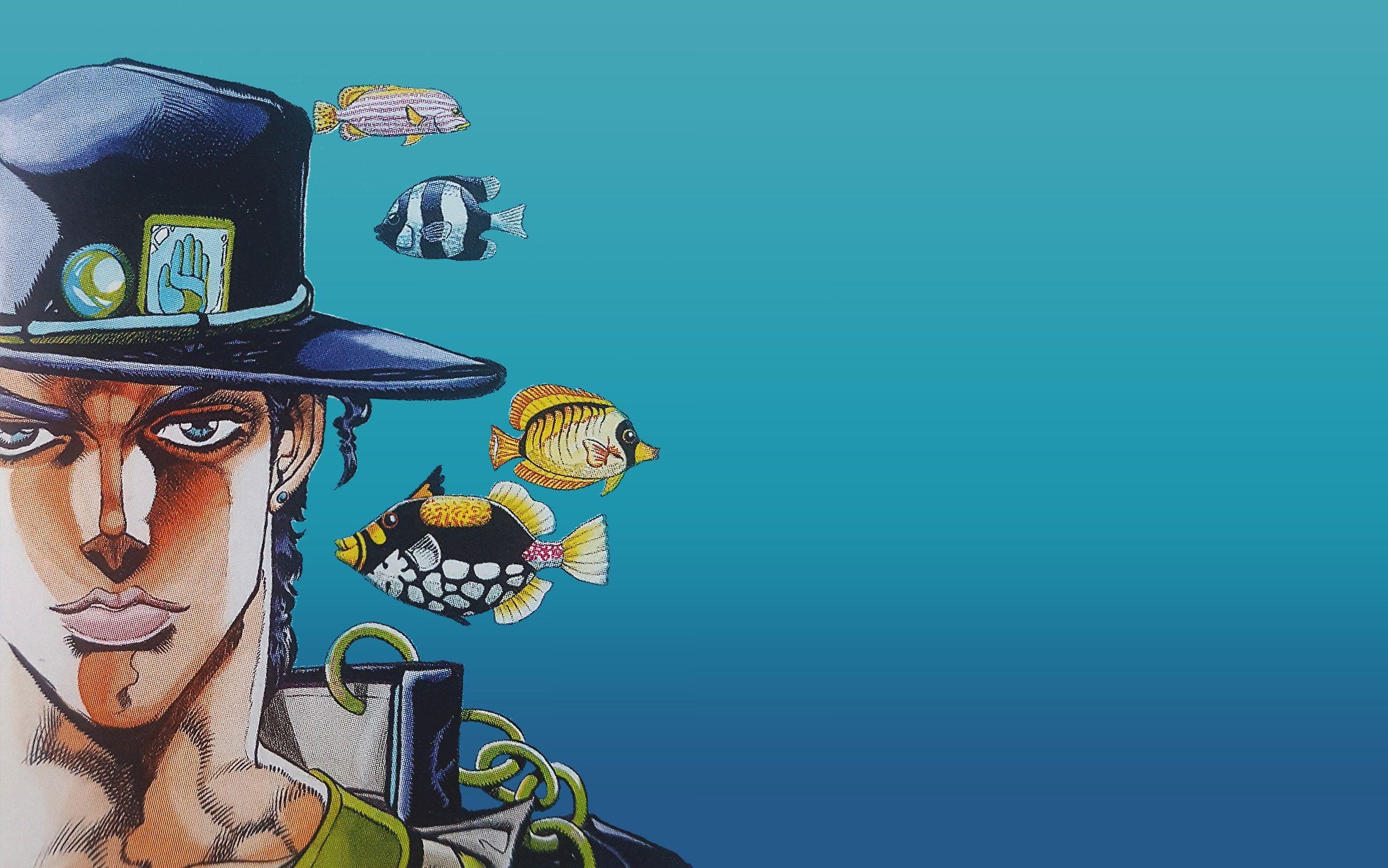 2558x1600 JoJo's Bizarre Adventure, Hirohiko Araki, anime, manga, JoJo's Bizarre Adventure: Stardust Crusaders, Stardust Crusaders, Jotaro Kujo, fishx1600 Wallpaper