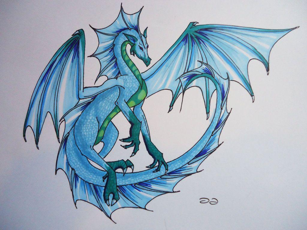 1024x768 Water Dragon Drawing.com. Free for personal use