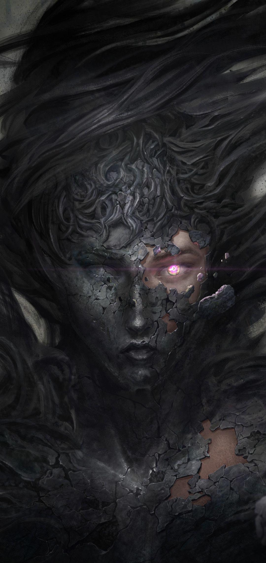 1080x2280 Dark Demon Fantasy Witch 8k Wallpaper and Background Image