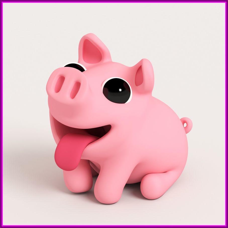 908x908 Pink Piggy Wallpaper