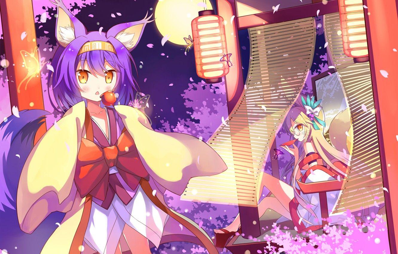 1332x850 Wallpaper Anime, neko., izuna hatsuse, No game No life, Kitsune image for desktop, section прочее