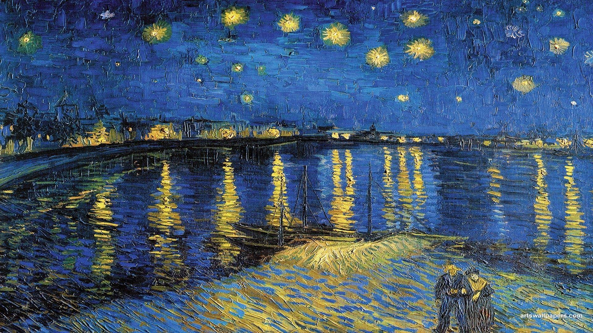 1920x1080 Starry Night Over the Rhone Wallpaper