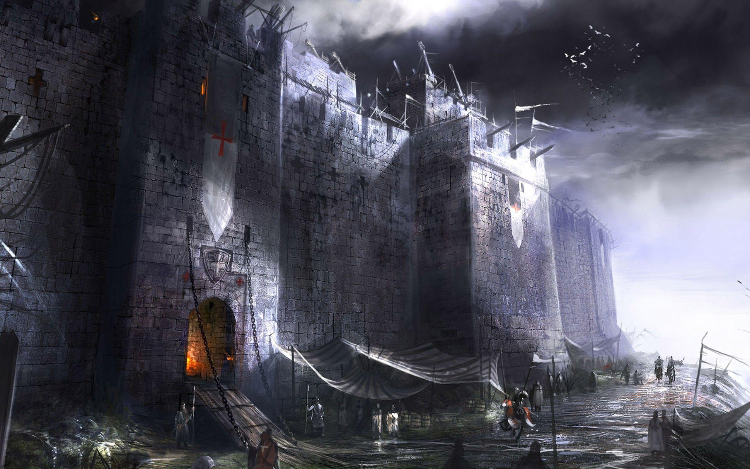 2560x1600 #digital art, #medieval, #castle, #fantasy art, wallpaper. Mocah.org HD Wallpaper