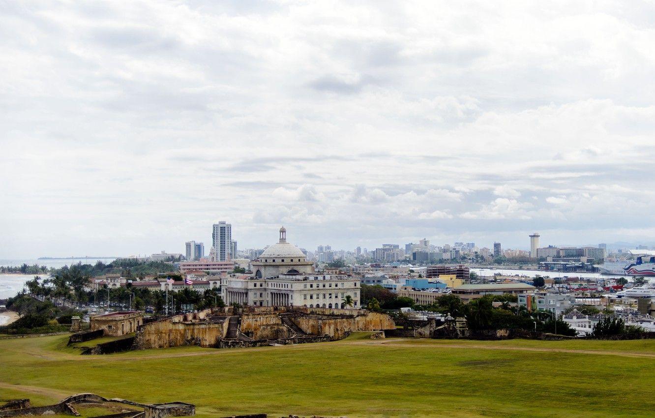1332x850 Wallpaper the sky, grass, city, the city, the building, cloud, USA, USA, grass, sky, cloud, old, Capitol, building, Puerto Rico, Puerto Rico image for desktop, section город