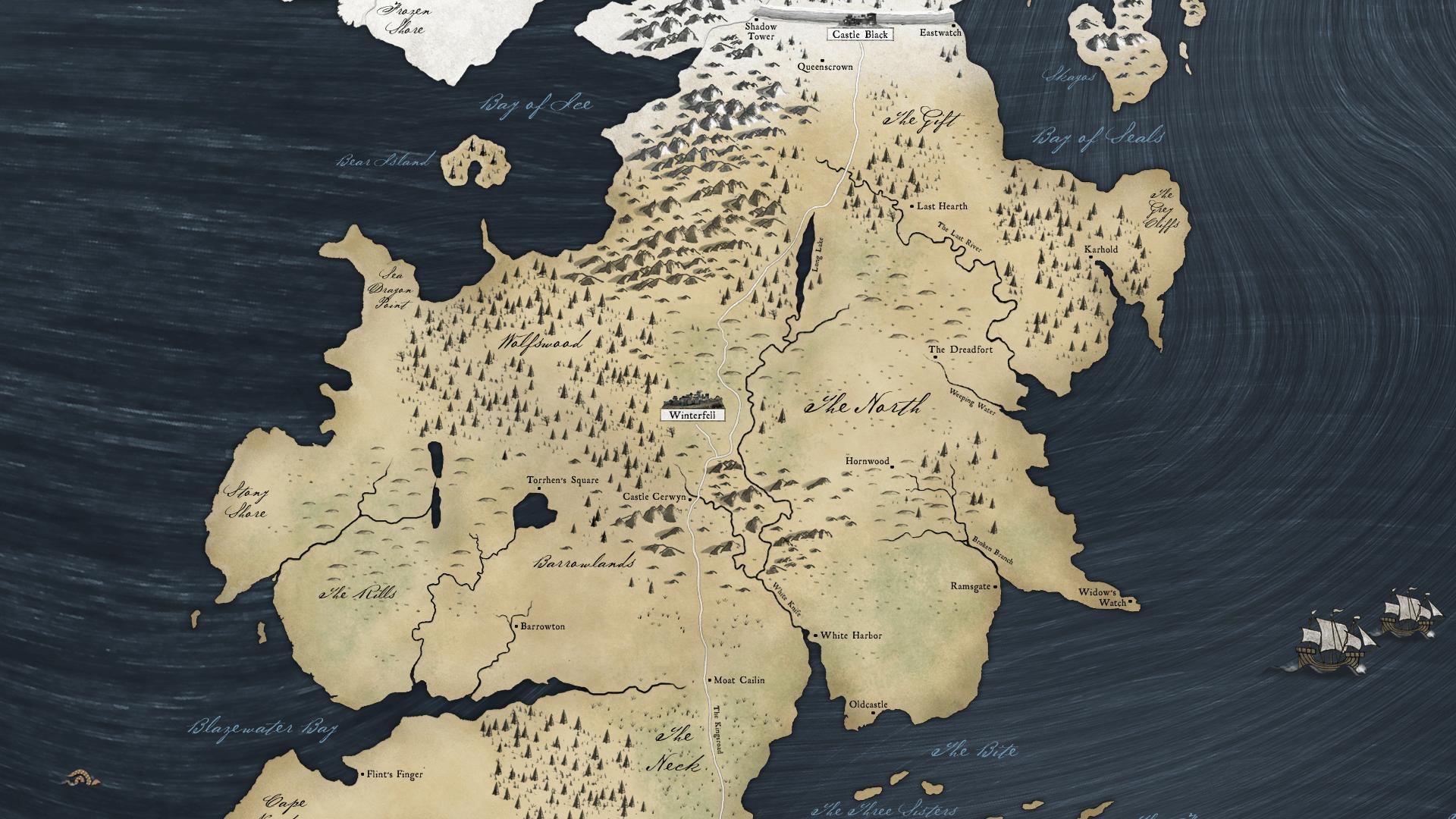 1920x1080 Map of Westeros Wallpaper