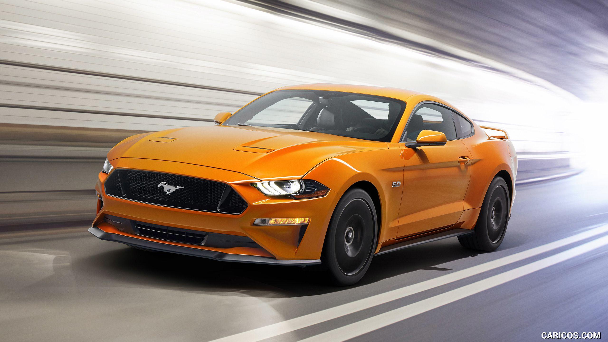 2560x1440 Ford Mustang V8 GT with Performance Package (Color: Orange Fury). HD Wallpaper