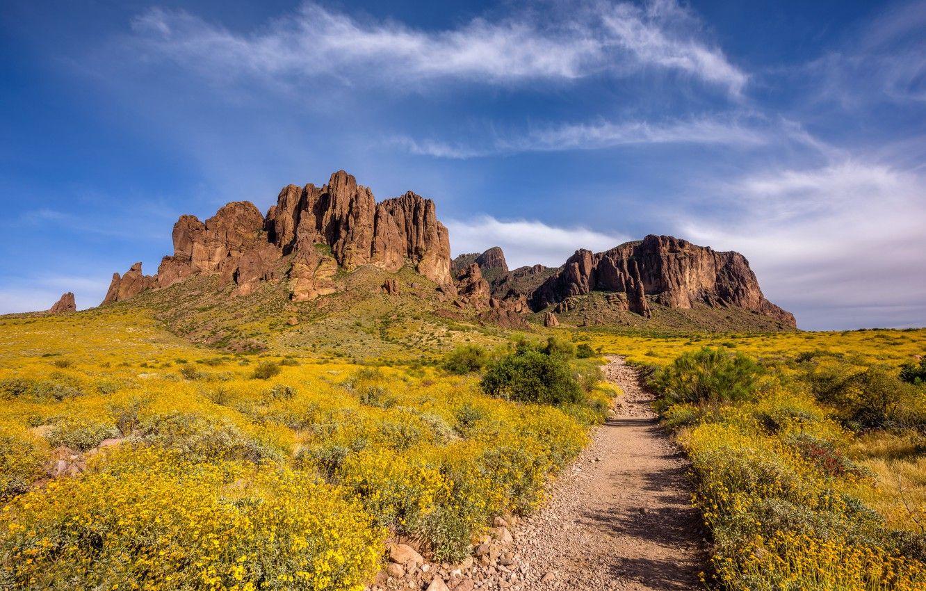 1332x850 Wallpaper the sky, mountains, rocks, USA, Arizona, Superstition Mountains image for desktop, section пейзажи