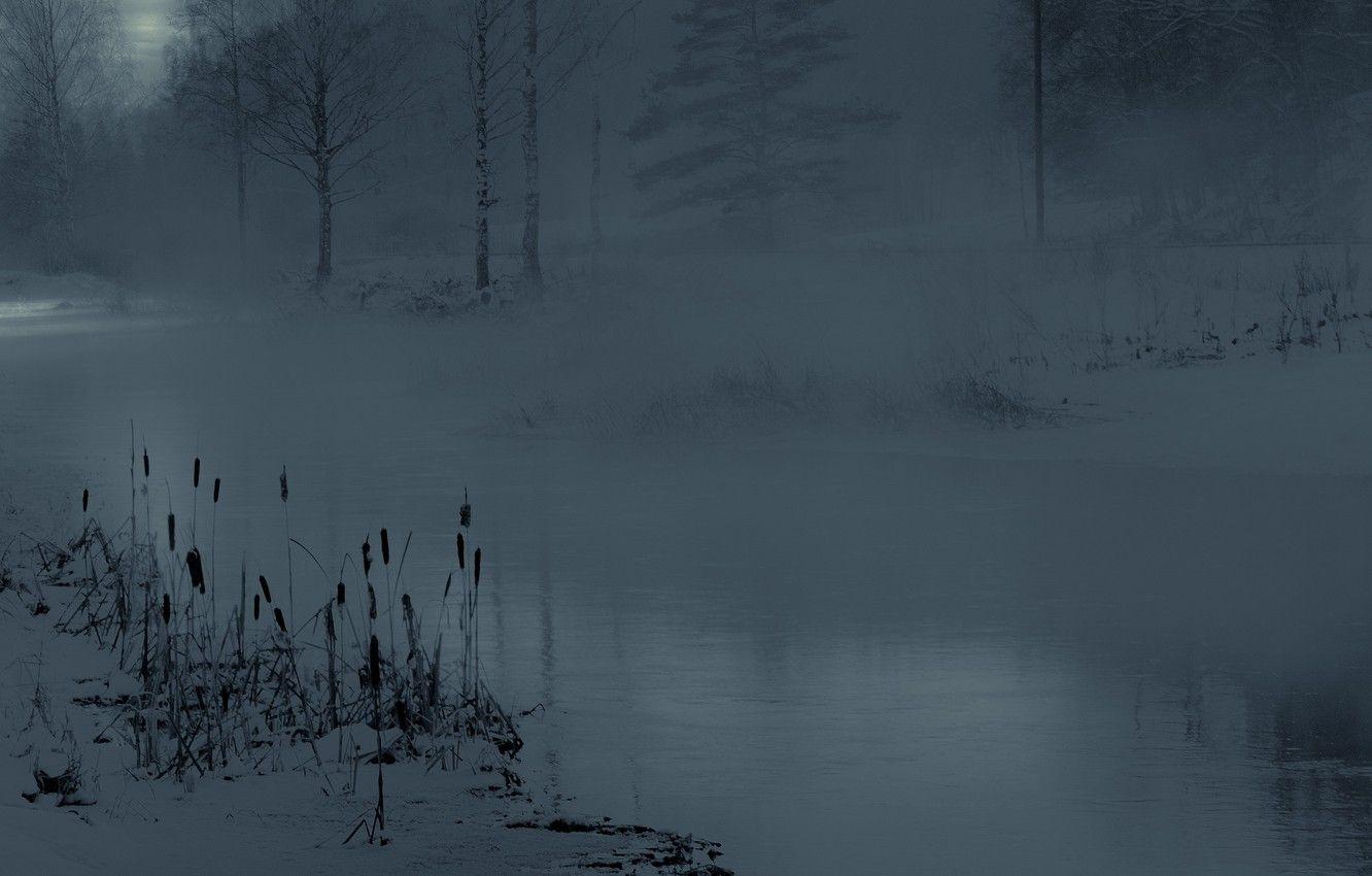 1332x850 Wallpaper misty, river, winter, snow image for desktop, section природа