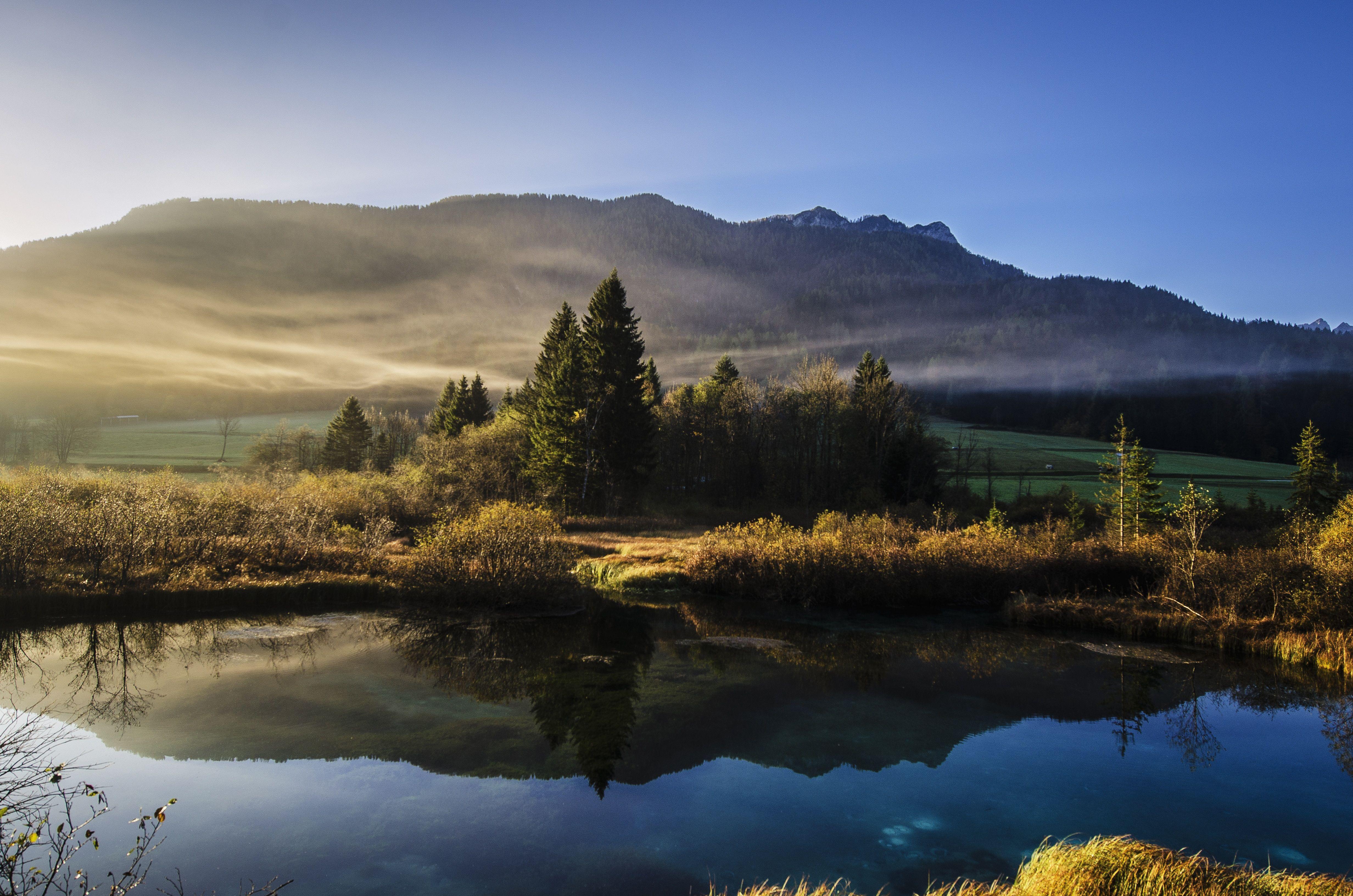 4928x3264 4928x3264 #nature, #tree, #summer, #misty, #river, #fog, #haze, #sky, #morning, #view, #evergreen, #mountain, #scenery, #landscape, #mist, #lake, #reflection, #water, #spring, #pond, #Public domain image. Mocah.org HD Desktop Wallpaper