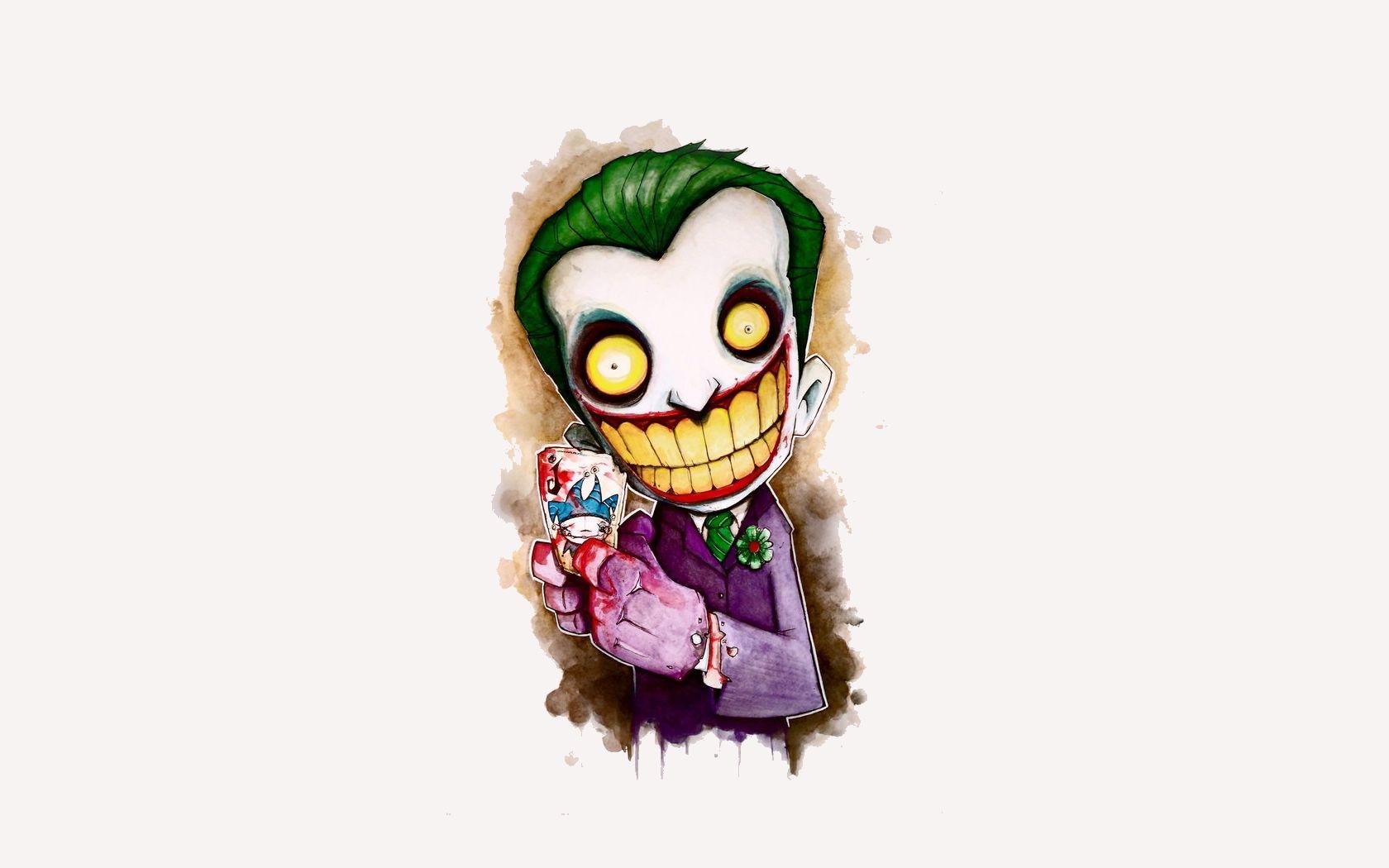 1680x1050 Batman, DC Comics, blood, The Joker, chibi, smiling wallpaper