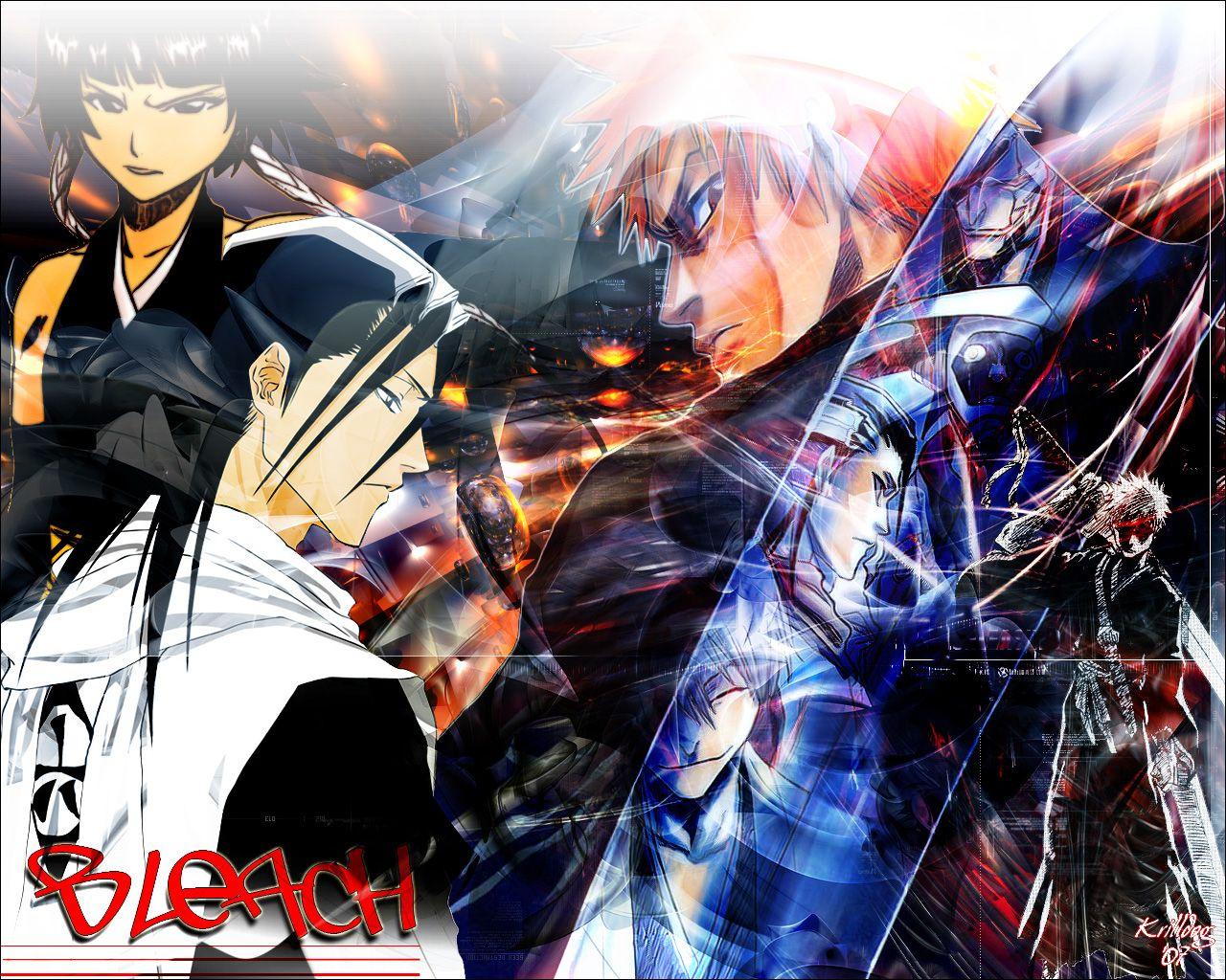 1280x1024 Byakuya Kuchiki Gin Ichimaru Ichigo Kurosaki Kenpachi Zaraki Mayuri Kurotsuchi Soifon Bleach Wallpaper:1280x1024