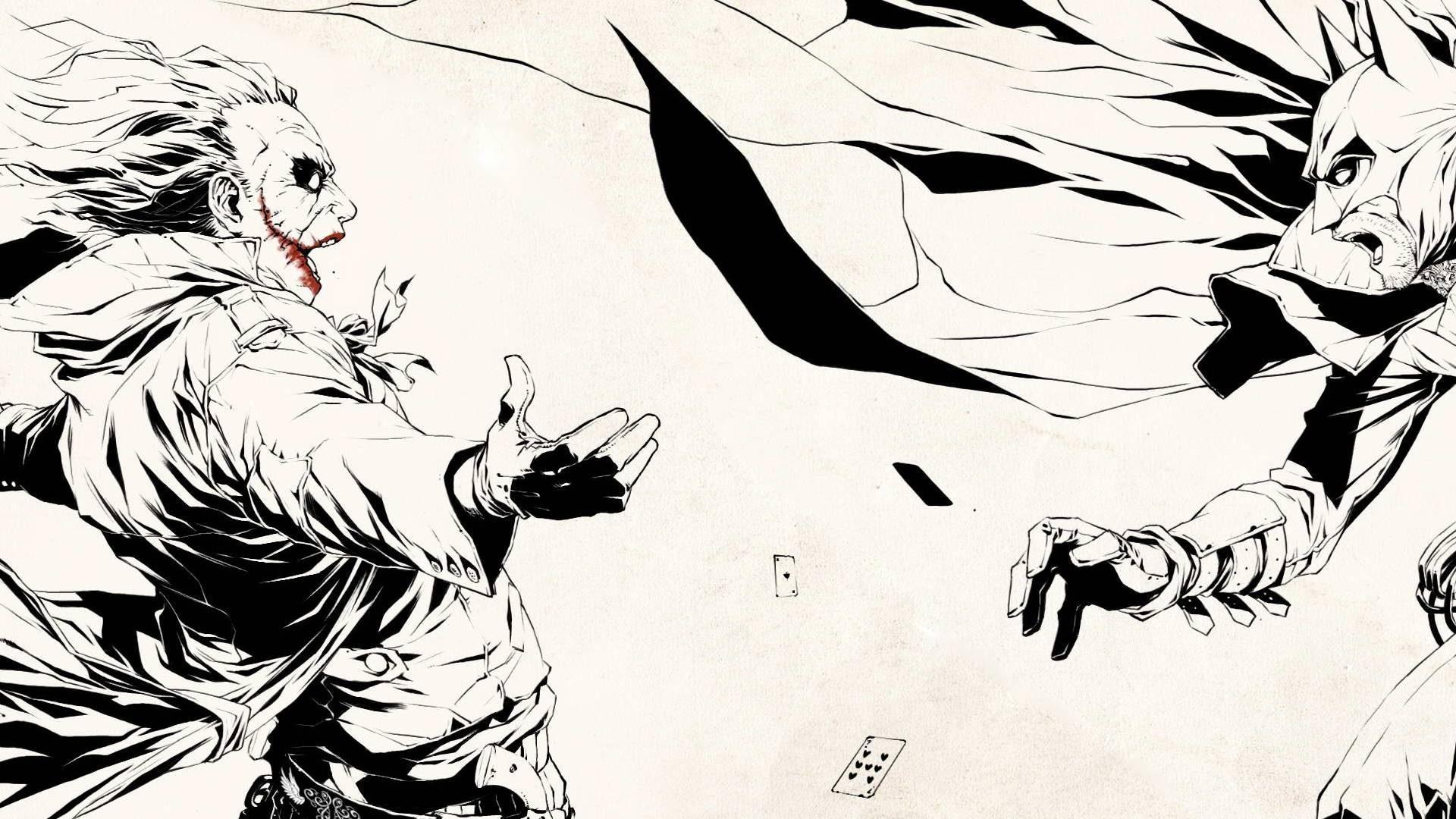 1920x1080 Batman Joker Sketch Wallpaper and Free