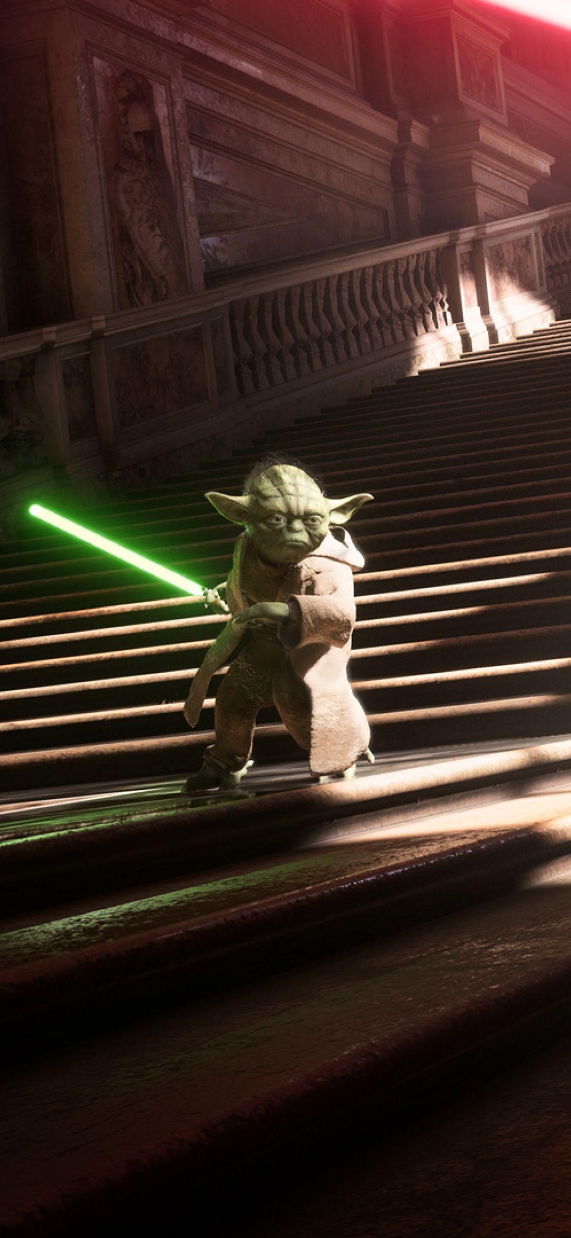 1125x2436 Yoda Vs Darth Vader Star Wars Battlefront 2 iPhone XS, iPhone iPhone X Wallpaper, HD Games 4K Wallpaper, Image, Photo and Background