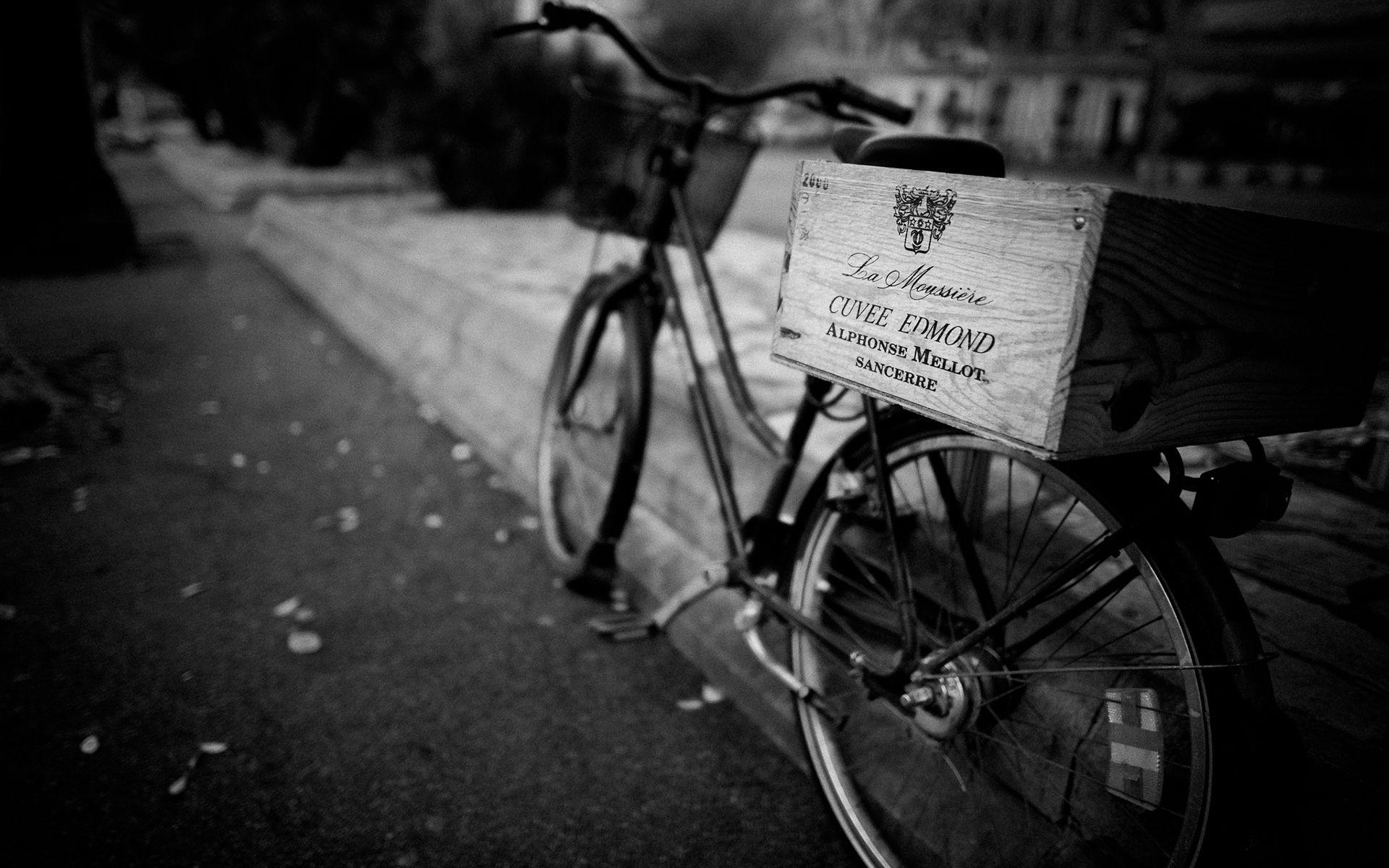1920x1200 Bicycle bike black white macro wine wallpaperx1200