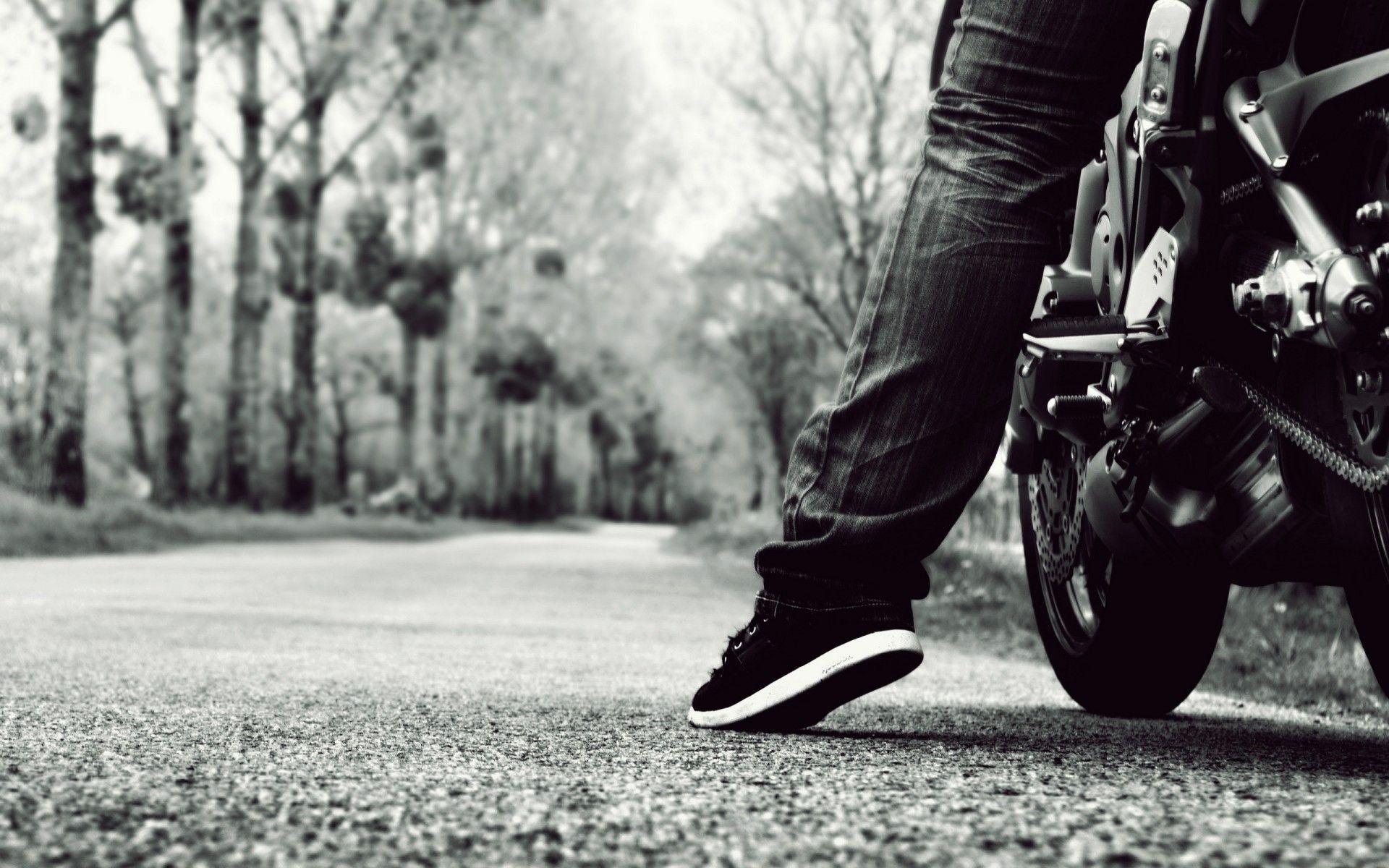 1920x1200 Vehicles motorcycles bikes people roads mood black white wallpaperx1200