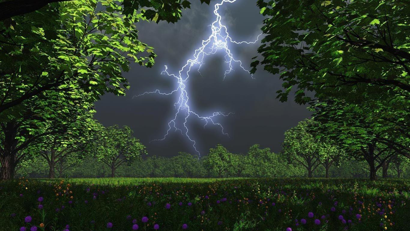 1366x768 Summer Storm Wallpaper