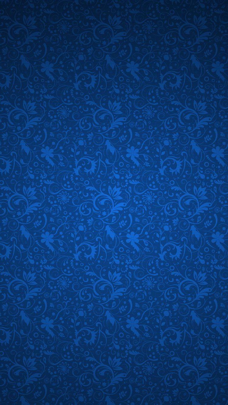 750x1334 Blue Floral Ornament Pattern iPhone 6 .