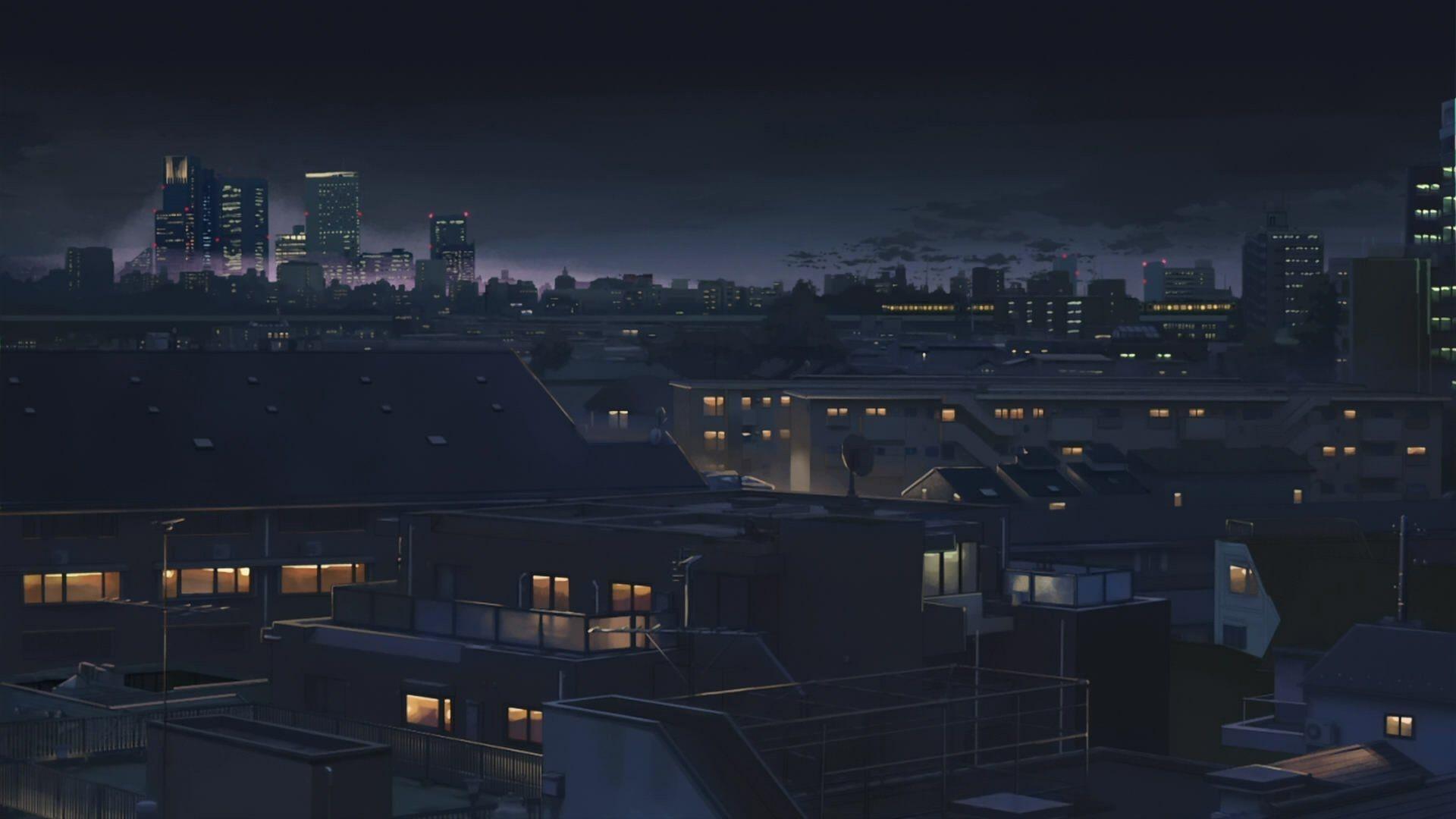 1920x1080 Anime Night City HD Wallpaper