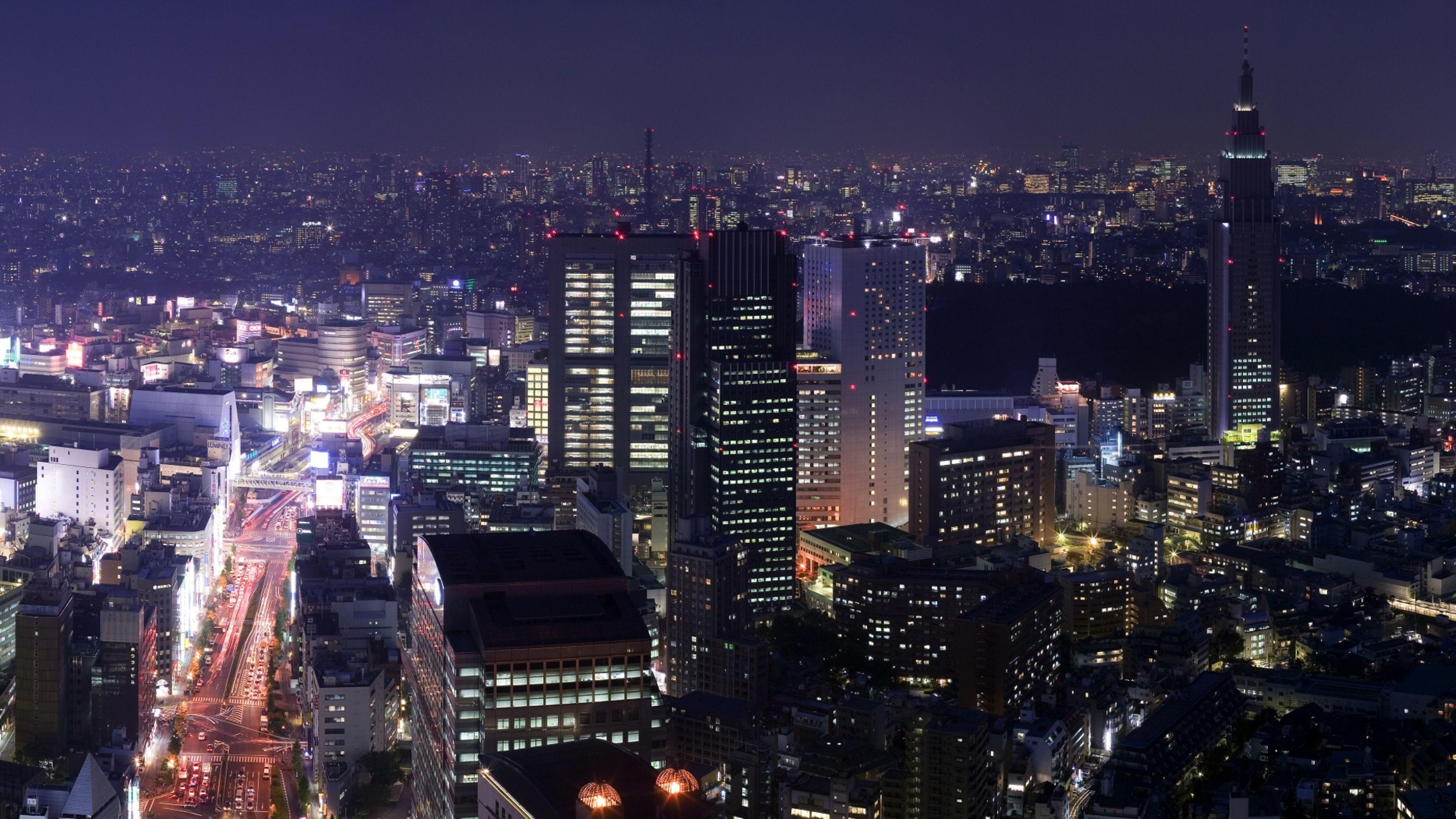 3840x2160 Anime Night City 4k