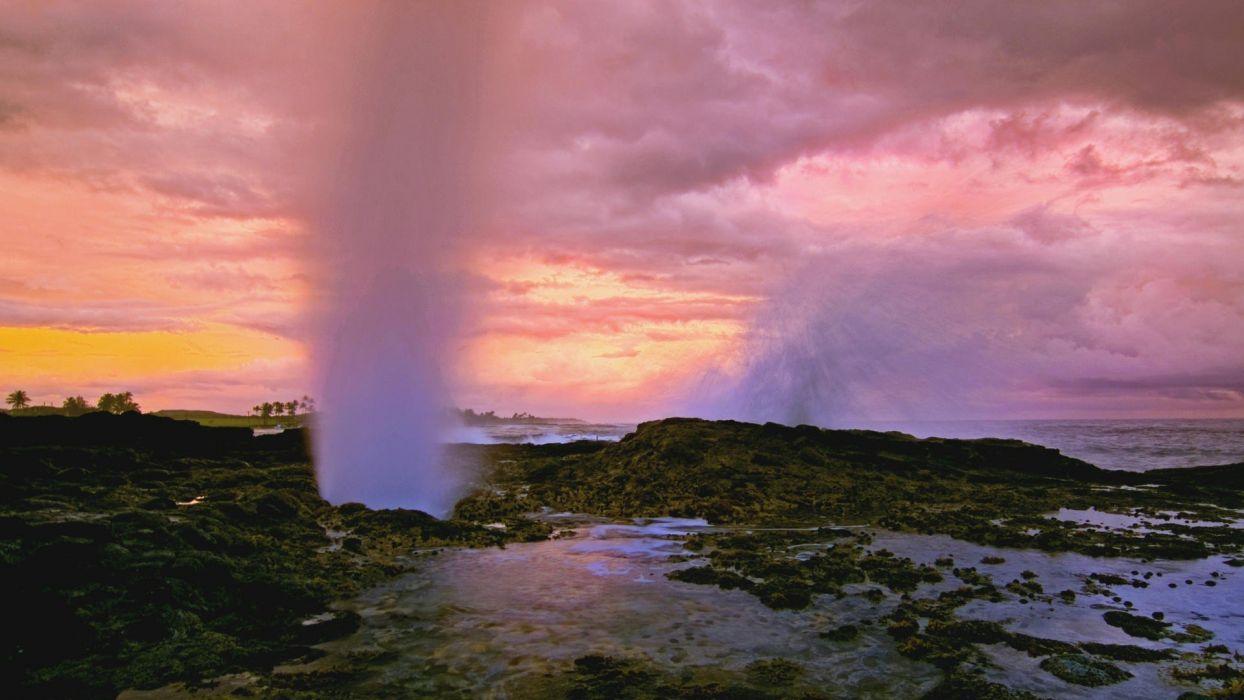 1244x700 Sunset horns kauai wallpaperx1080
