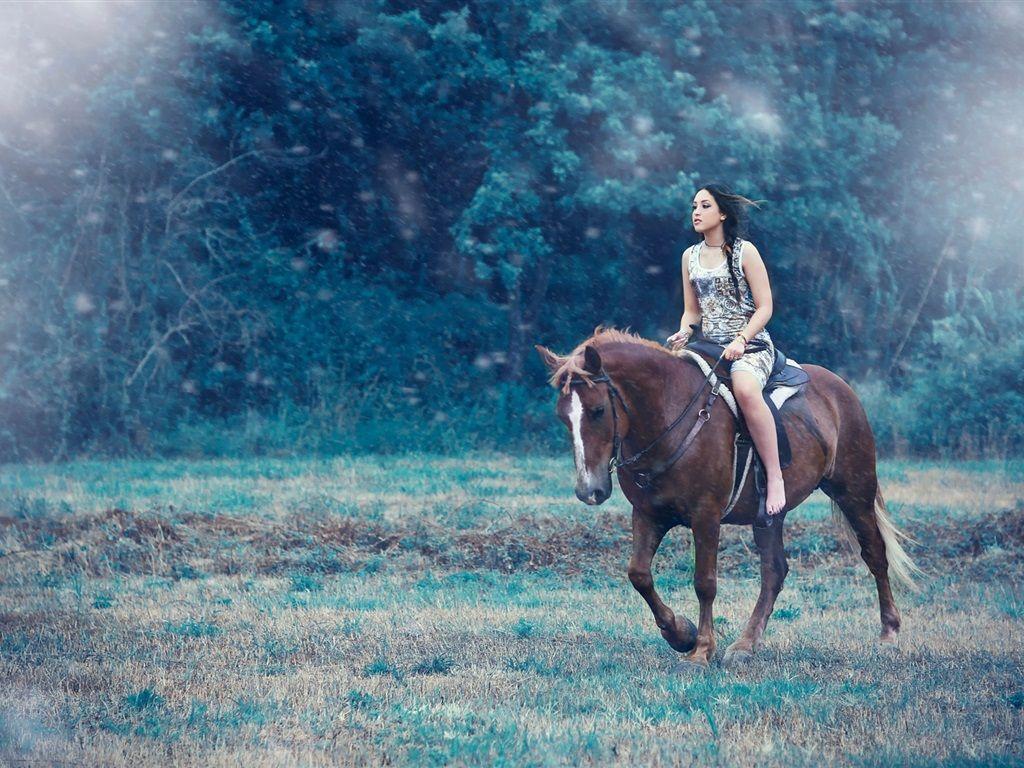 1024x768 Wallpaper Girl riding horse 1920x1200 HD Picture, Image