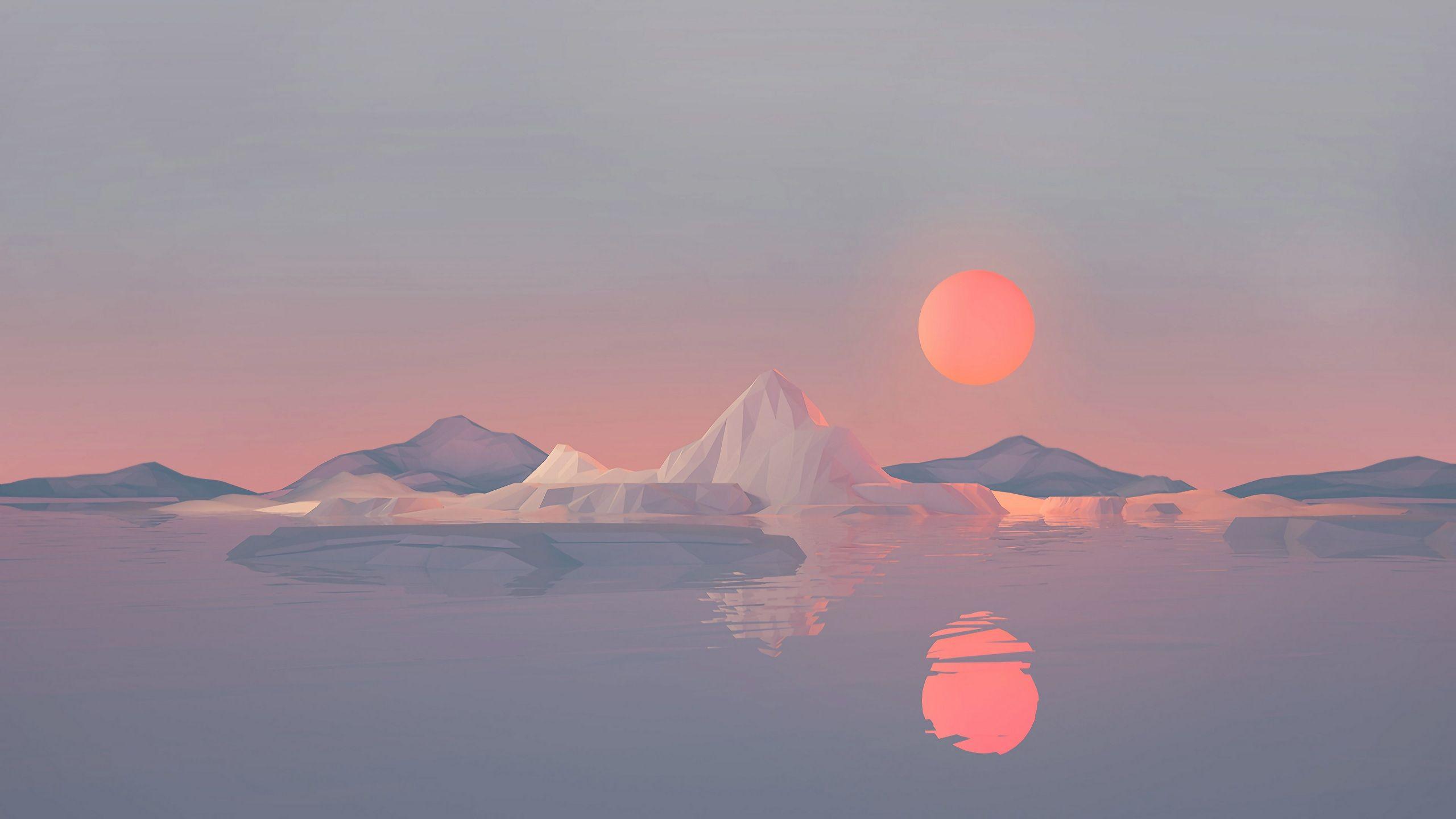 2560x1440 Wallpaper 4k Iceberg Minimalist 4k Wallpaper