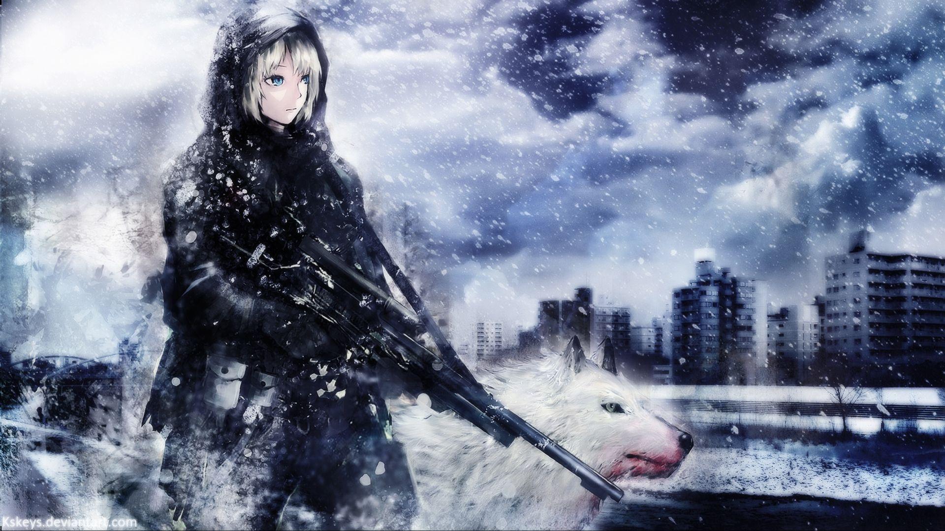 1920x1080 Anime Wolf Girl Wallpaper