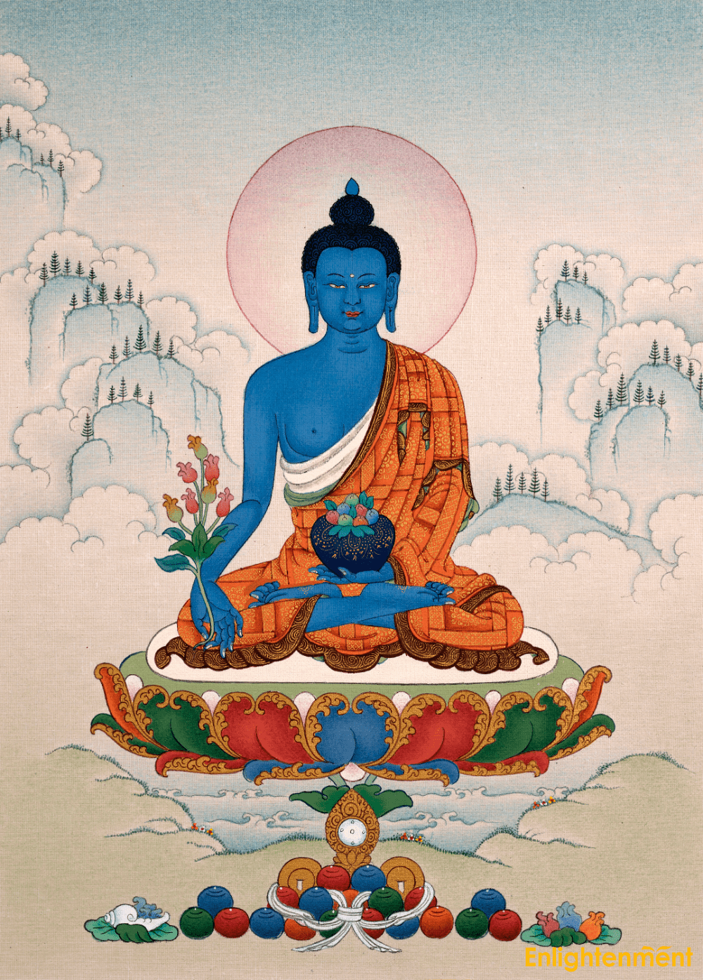 1000x1394 24K Gold & Stone Color Thangka of Medicine Buddha. Buddhist art, Buddha, Thangka