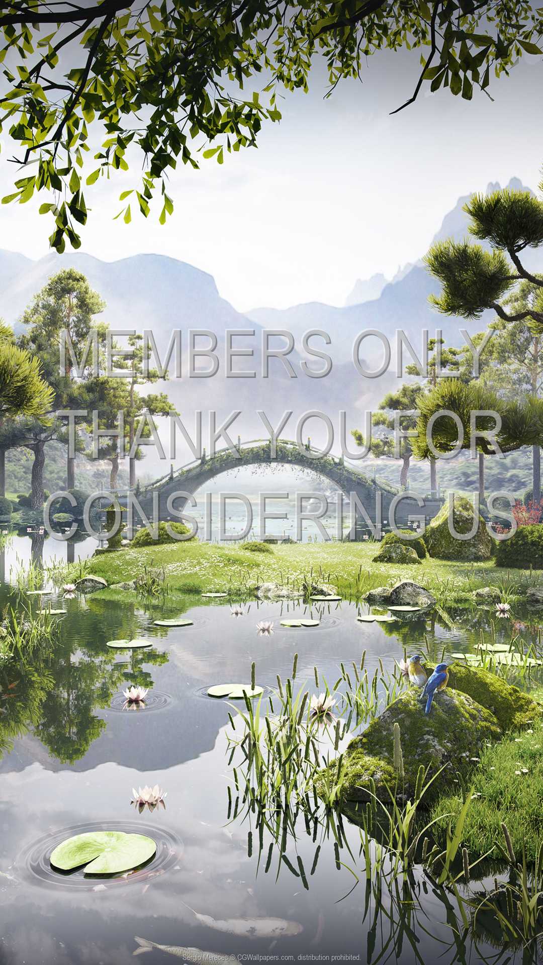 1080x1920 Sergio Mereces wallpaper Meditation Garden 1080p Vertical