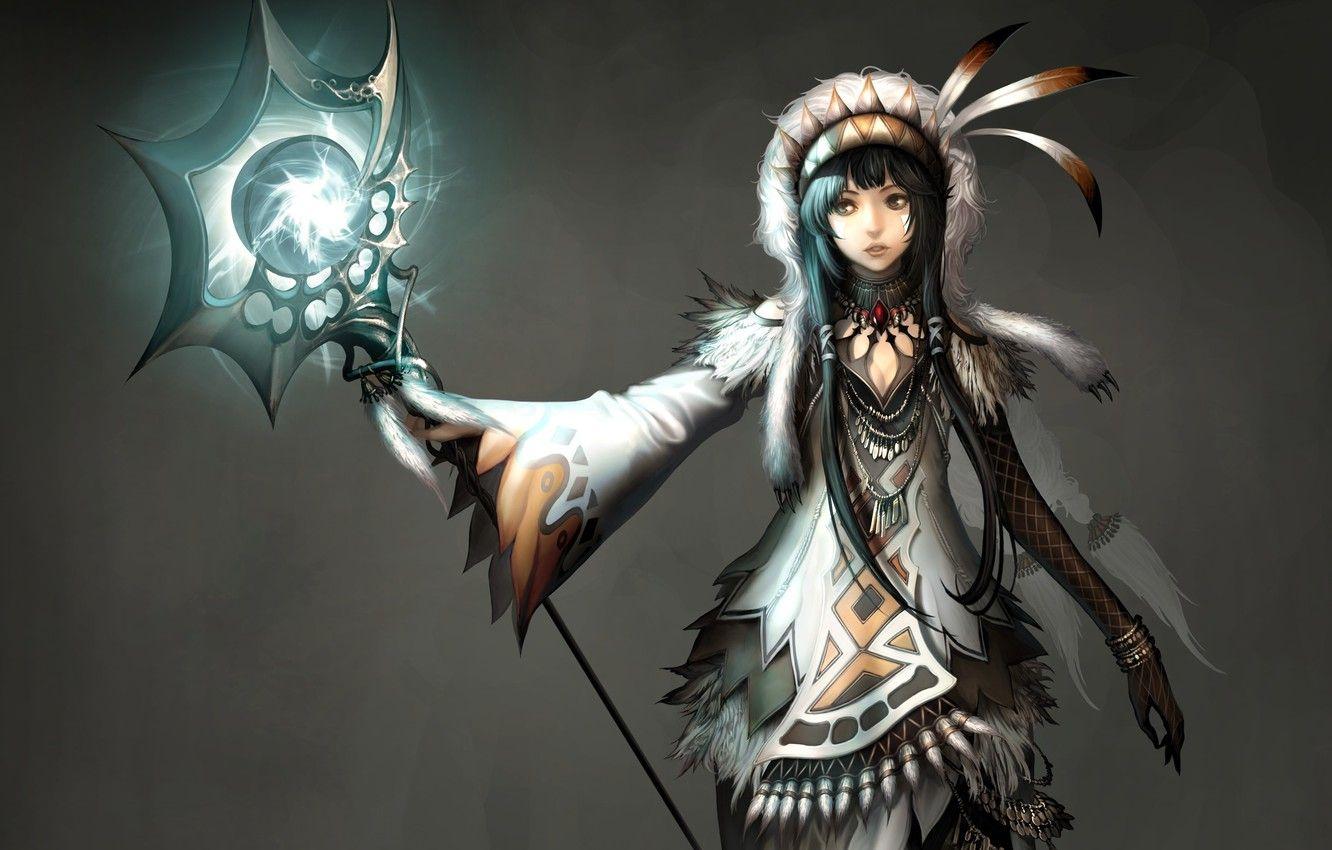 1332x850 Wallpaper girl, MAG, staff, Atlantica Online image for desktop, section игры
