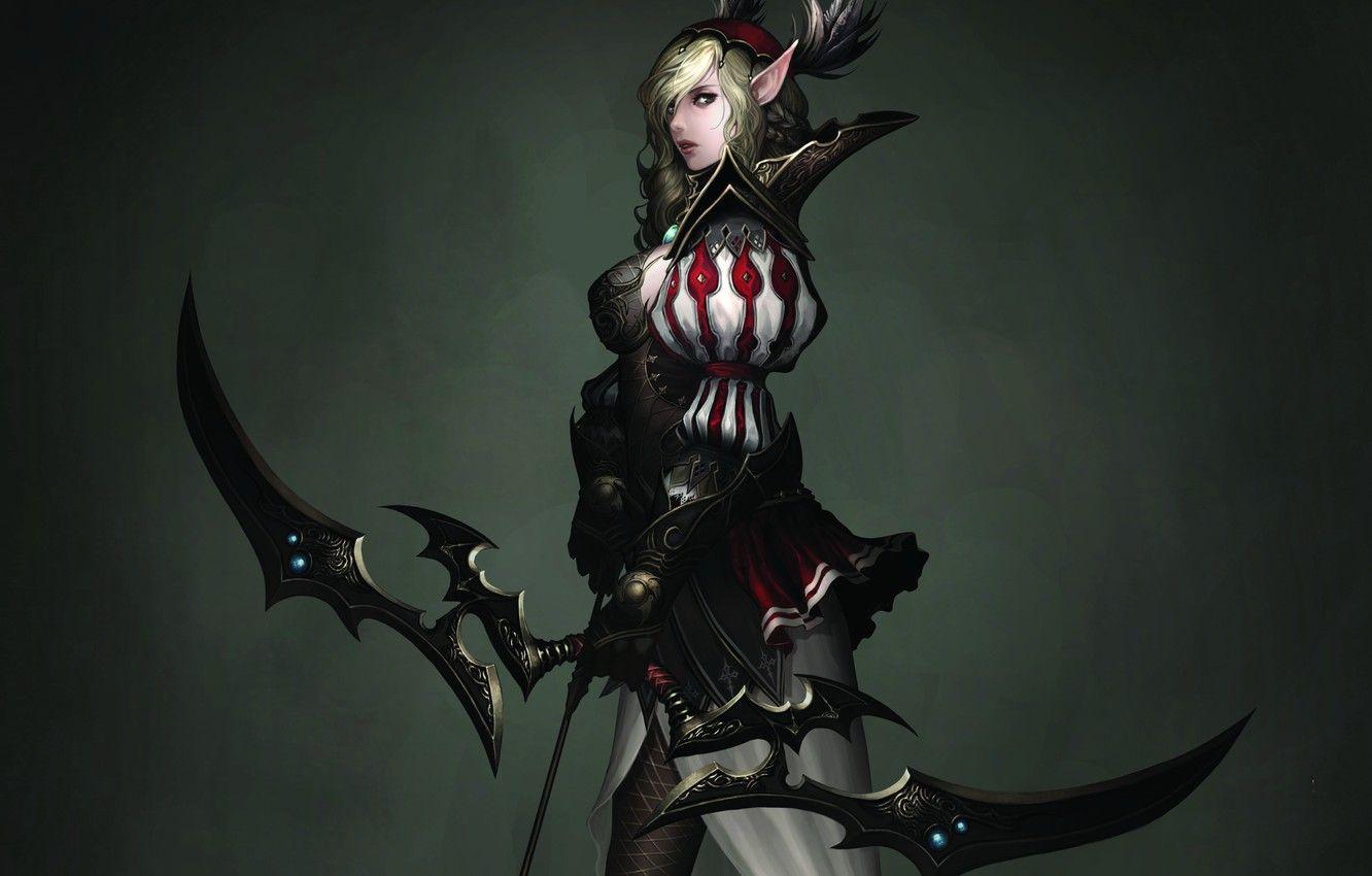 1332x850 Wallpaper girl, background, bow, Archer, art, elf, Atlantica Online image for desktop, section игры
