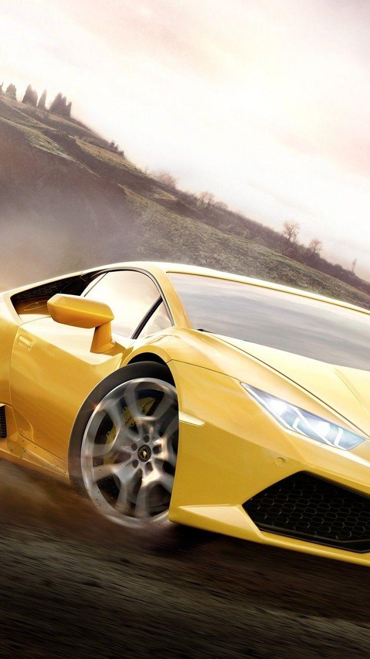 750x1334 Download 750x1334 Forza Horizon Lamborghini Huracan, Yellow Wallpaper for iPhone iPhone 6