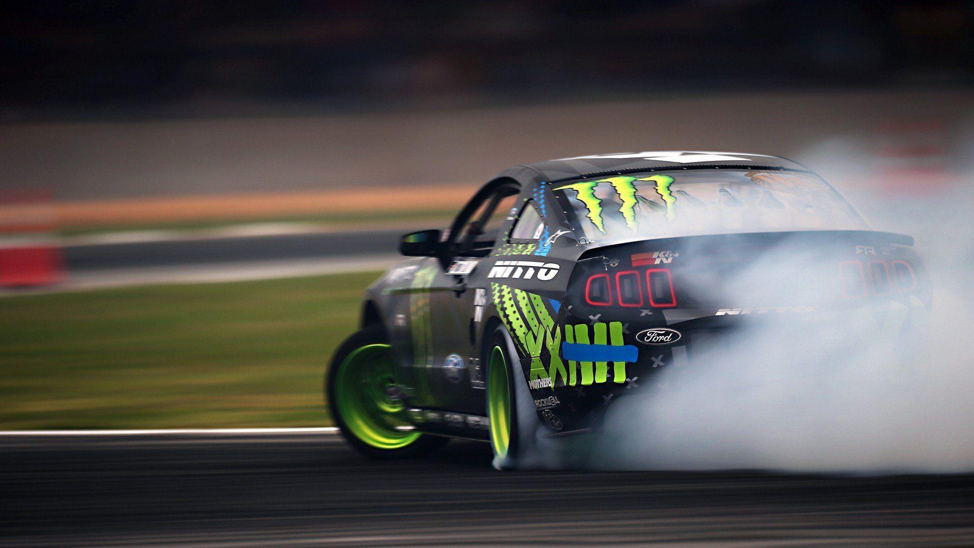 1920x1080 Ford Mustang RTR Monster Energy drift race racing wallpaper. Epic
