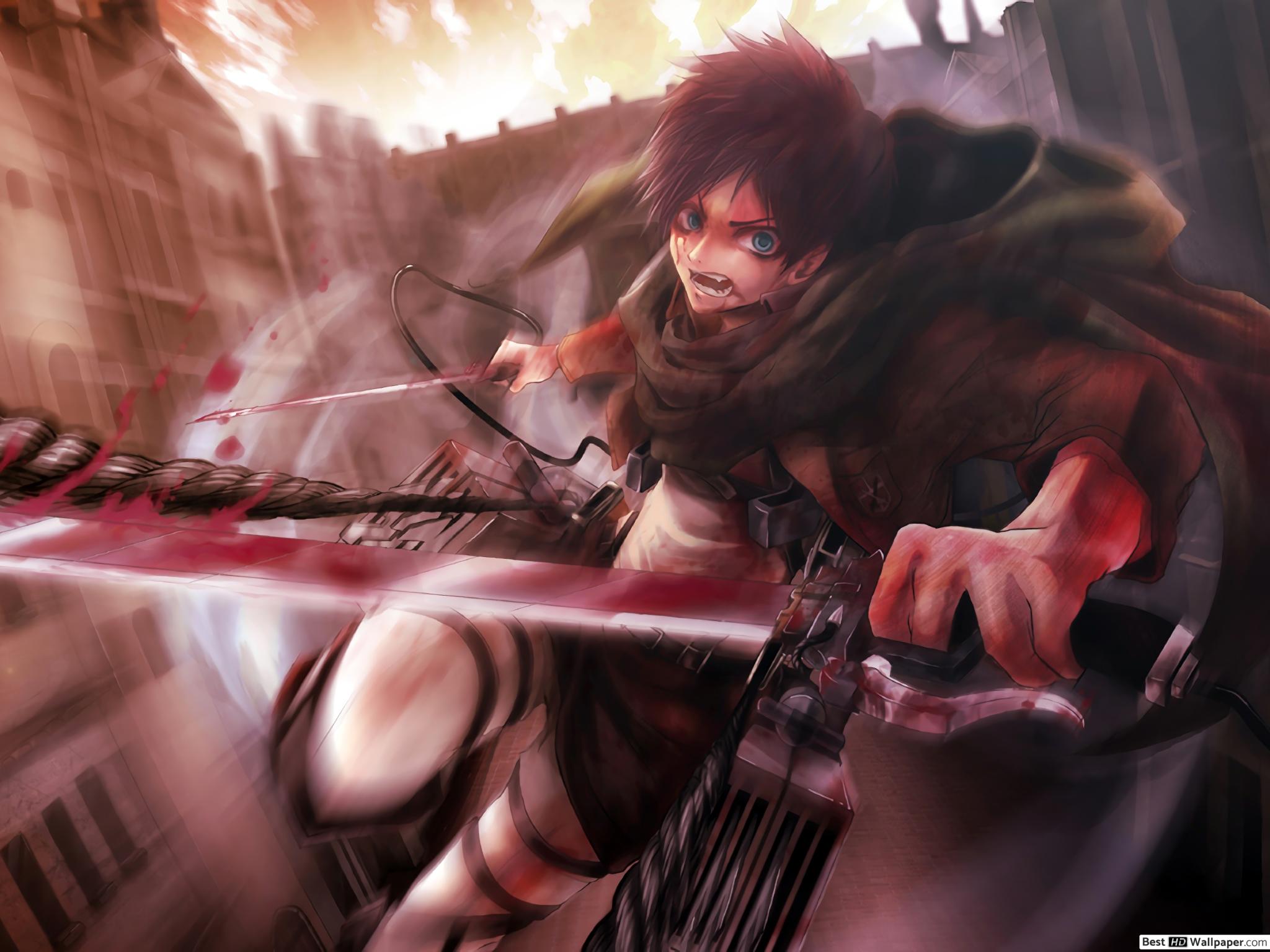2048x1536 High Resolution Attack On Titan Landscape Wallpaper