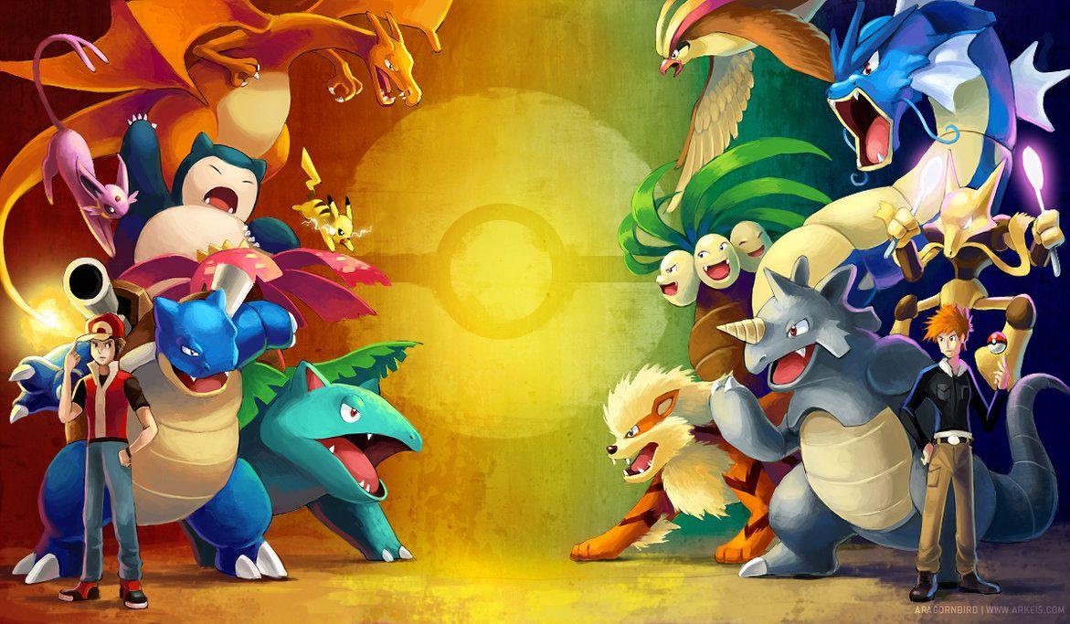 1171x683 Red Vs. Blue By Arkeis Pokemon