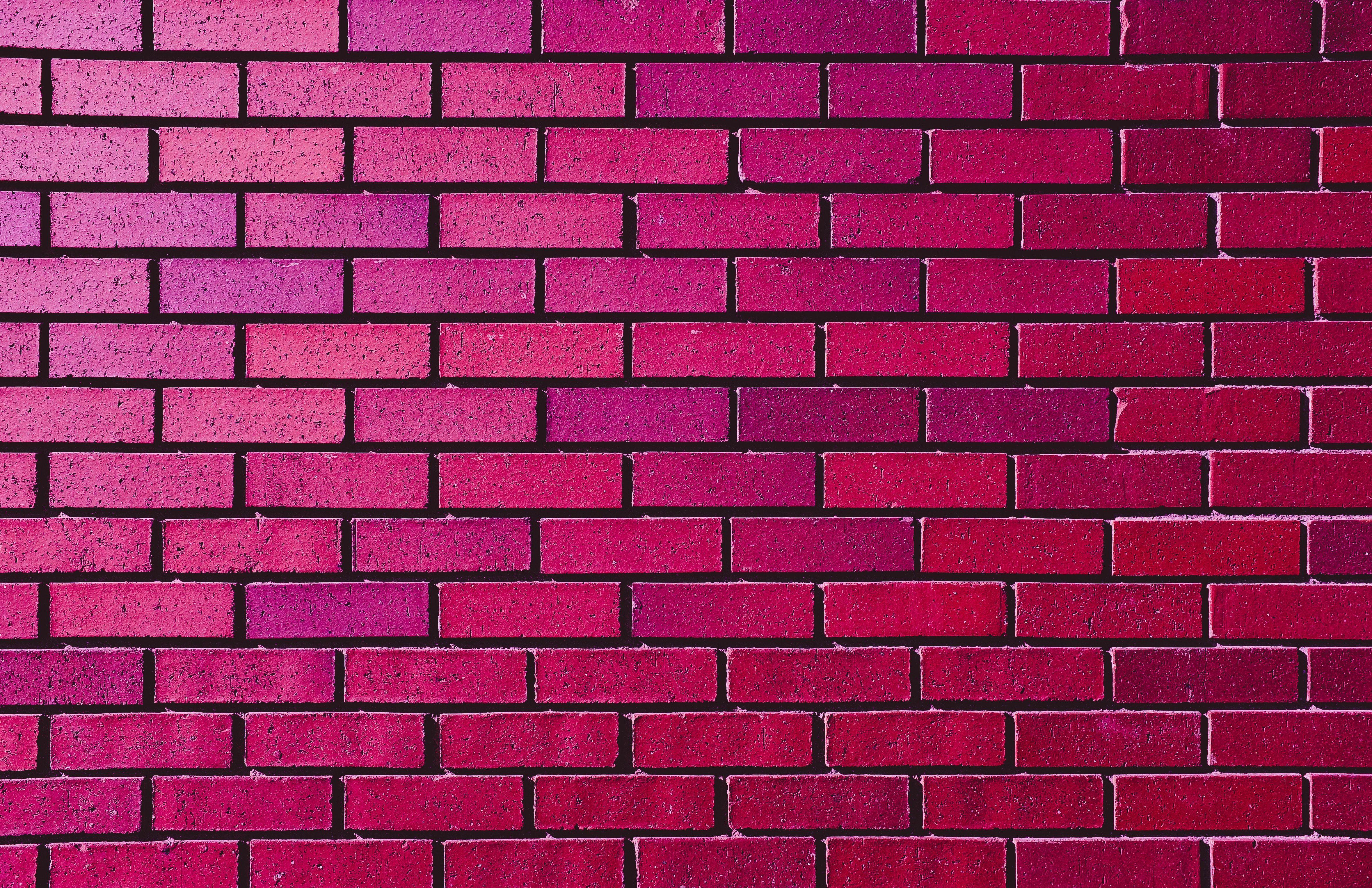 4716x3053 Wallpaper Brick wall, Pink, 4K, Photography,. Wallpaper for iPhone, Android, Mobile and Desktop