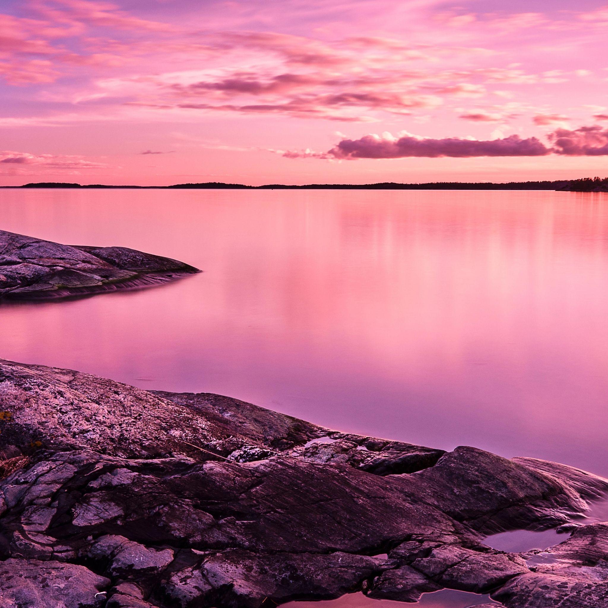 2048x2048 Pink Lake 8K iPad Air Wallpaper, HD Nature 4K Wallpaper, Image, Photo and Background