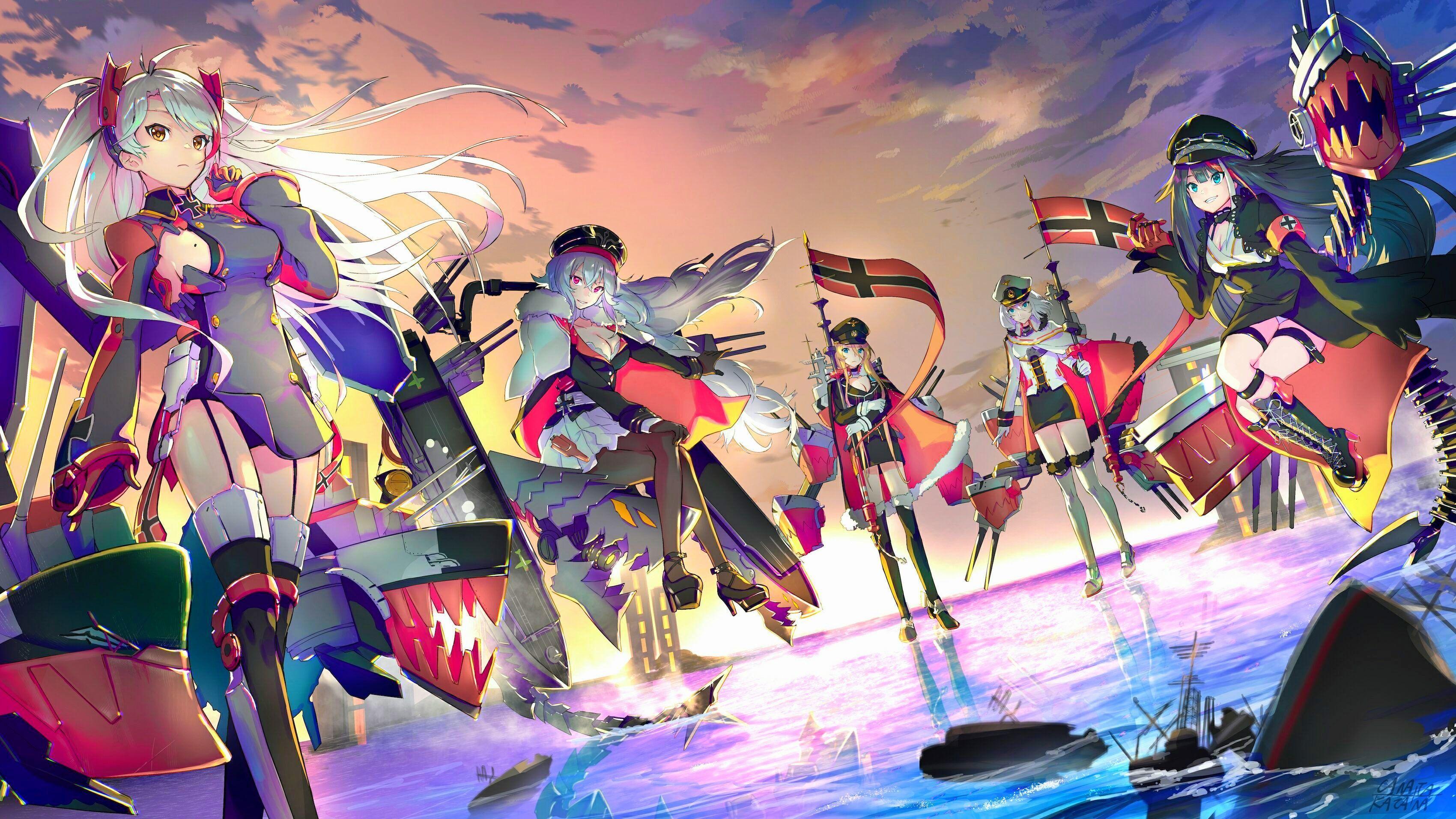 3400x1913 Prinz Eugen (Azur Lane) Graf Zeppelin (Azur Lane) Bismarck (Azur Lane) Tirpitz (Azur Lane) German Army Deutschland (Azu. South dakota road trip, Anime art, Anime