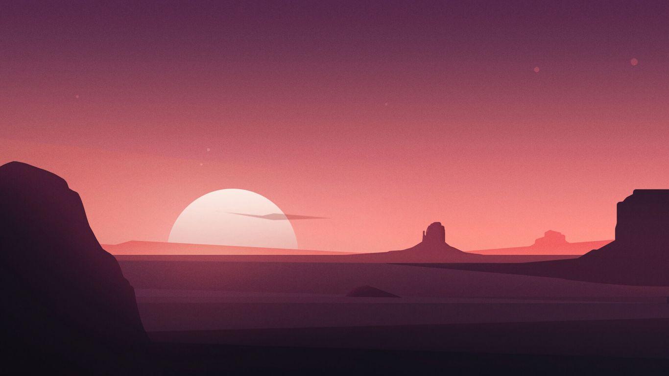 1366x768 Dawn Pink Sky Dessert 4k 1366x768 Resolution HD 4k Wallpaper, Image, Background, Photo and Picture